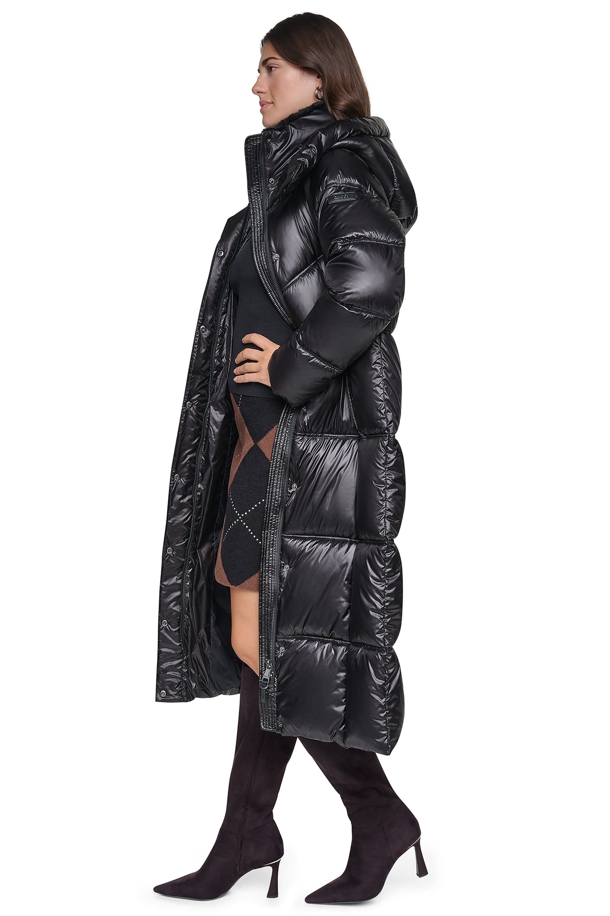 PEARALIZED MAXI PUFFER JACKET VIEW 2