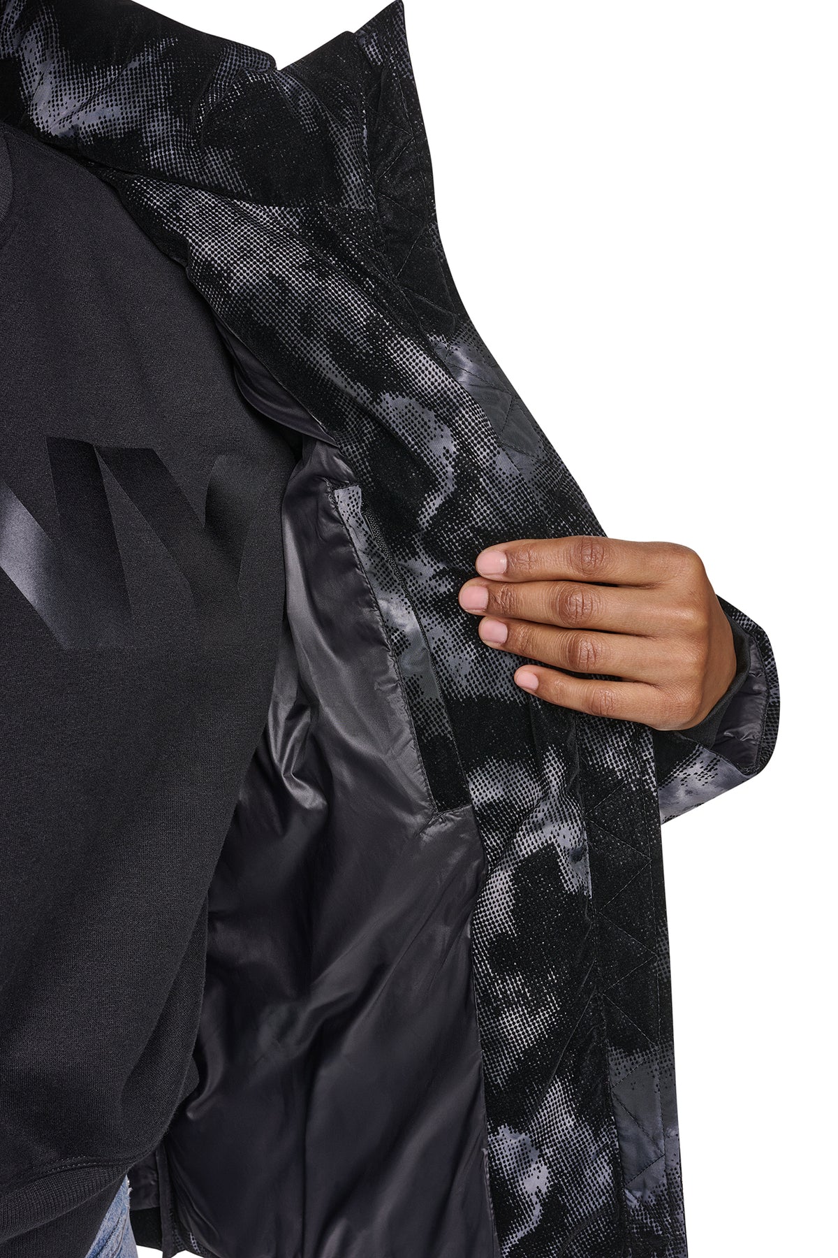 STRETCH HOODED PUFFER JACKET VIEW 2