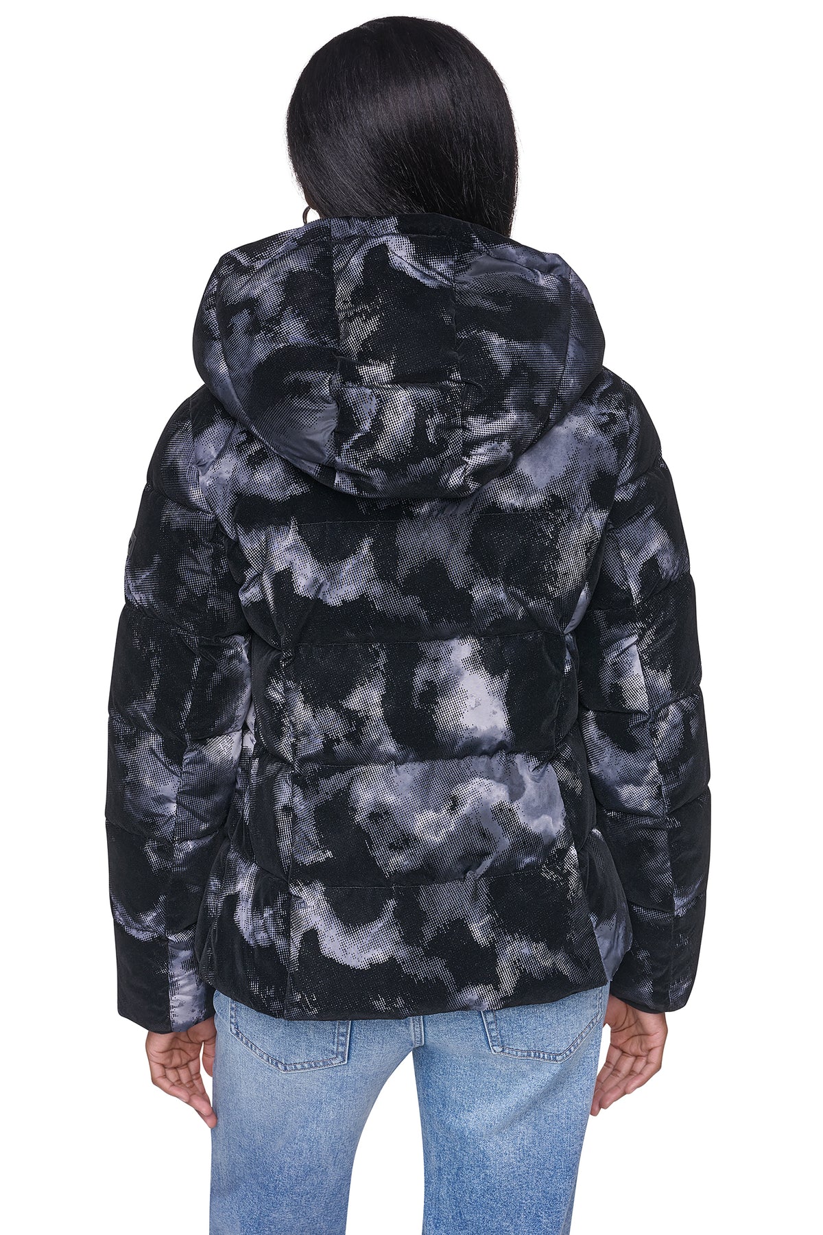 STRETCH HOODED PUFFER JACKET VIEW 2