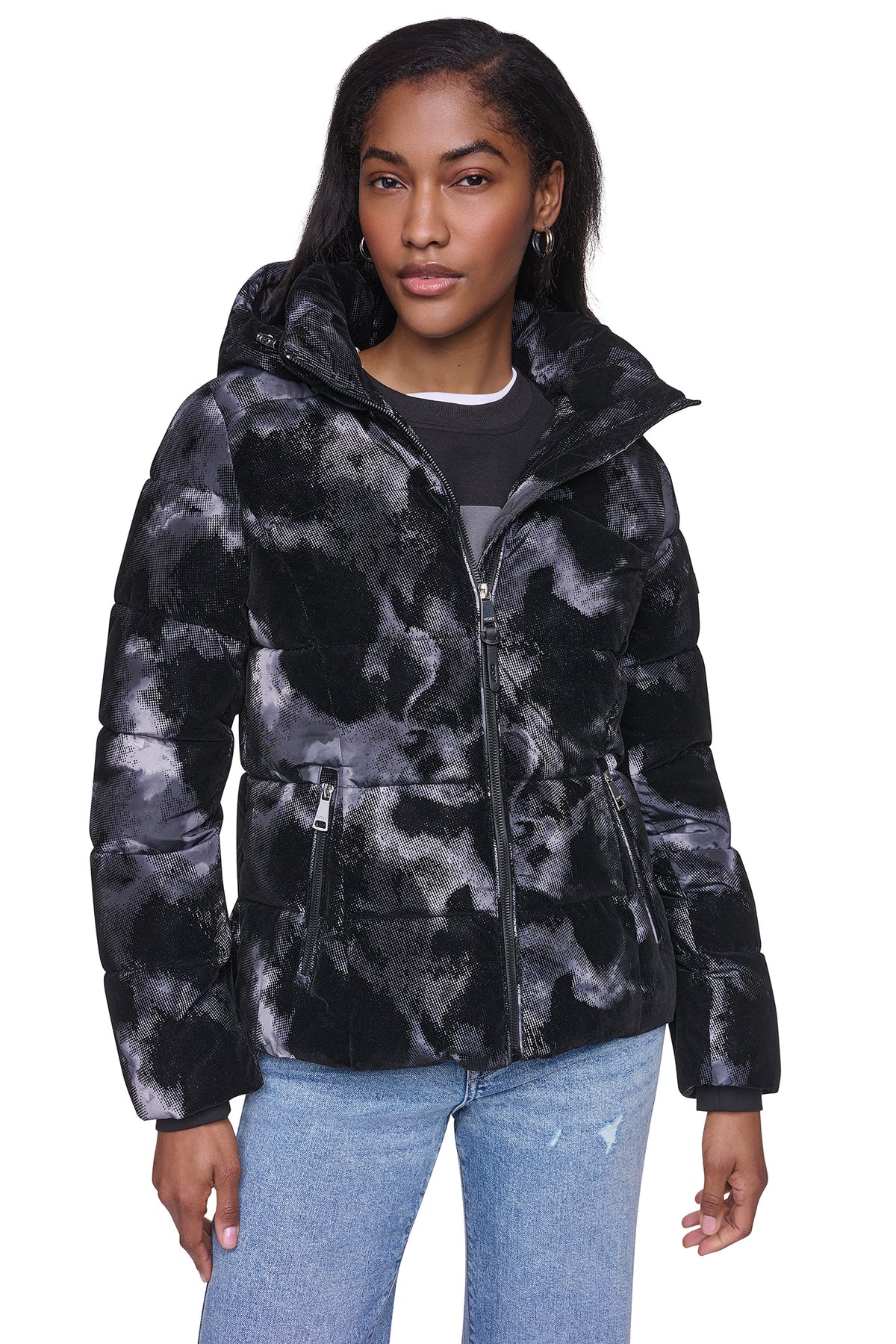 STRETCH HOODED PUFFER JACKET View 2 | Fall Collection