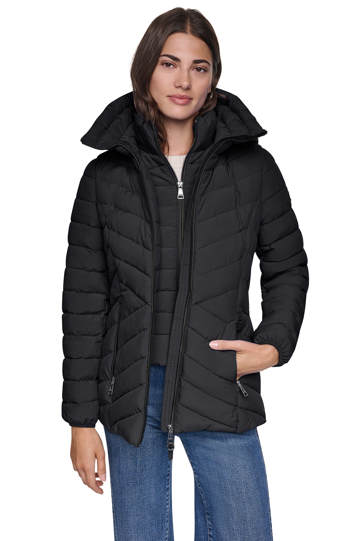 LIGHT WEIGHT PUFFER WITH BIB VIEW 2