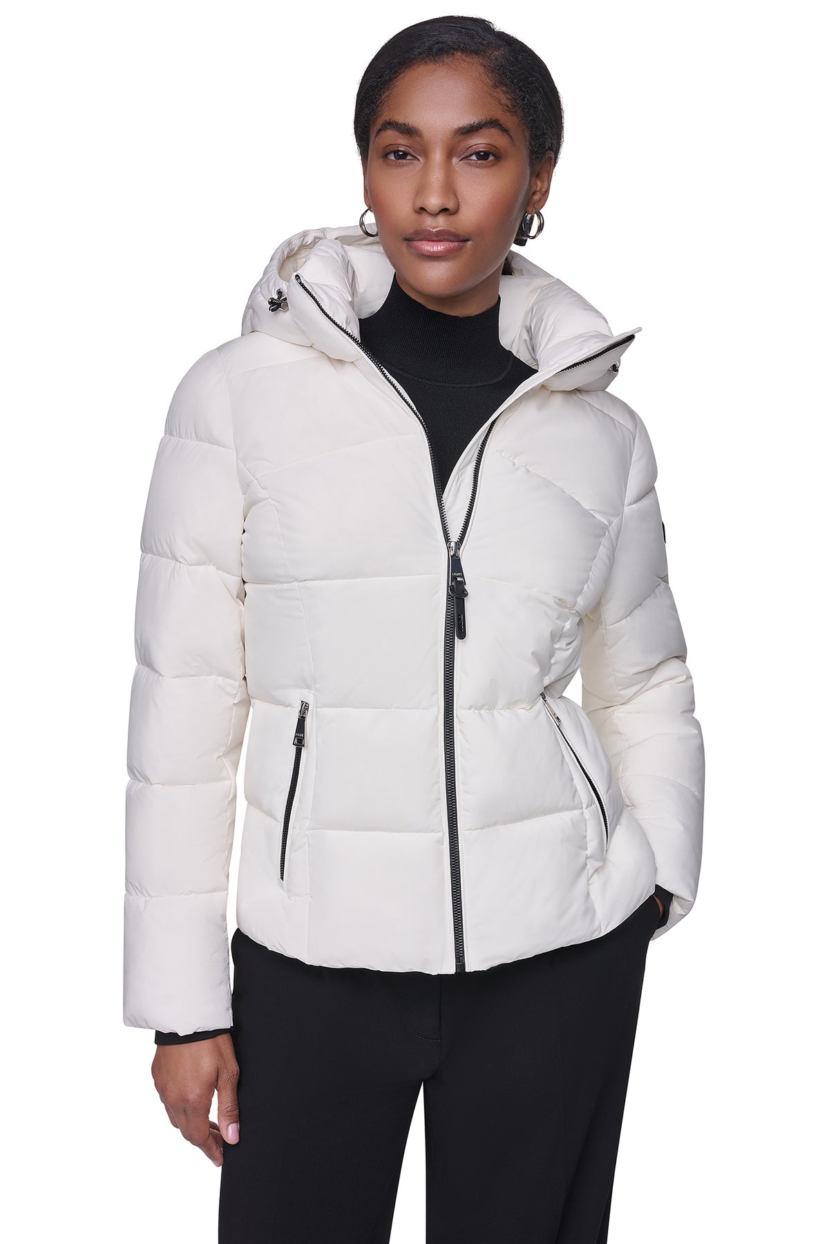 STRETCH HOODED PUFFER JACKET View 1 | Fall Collection