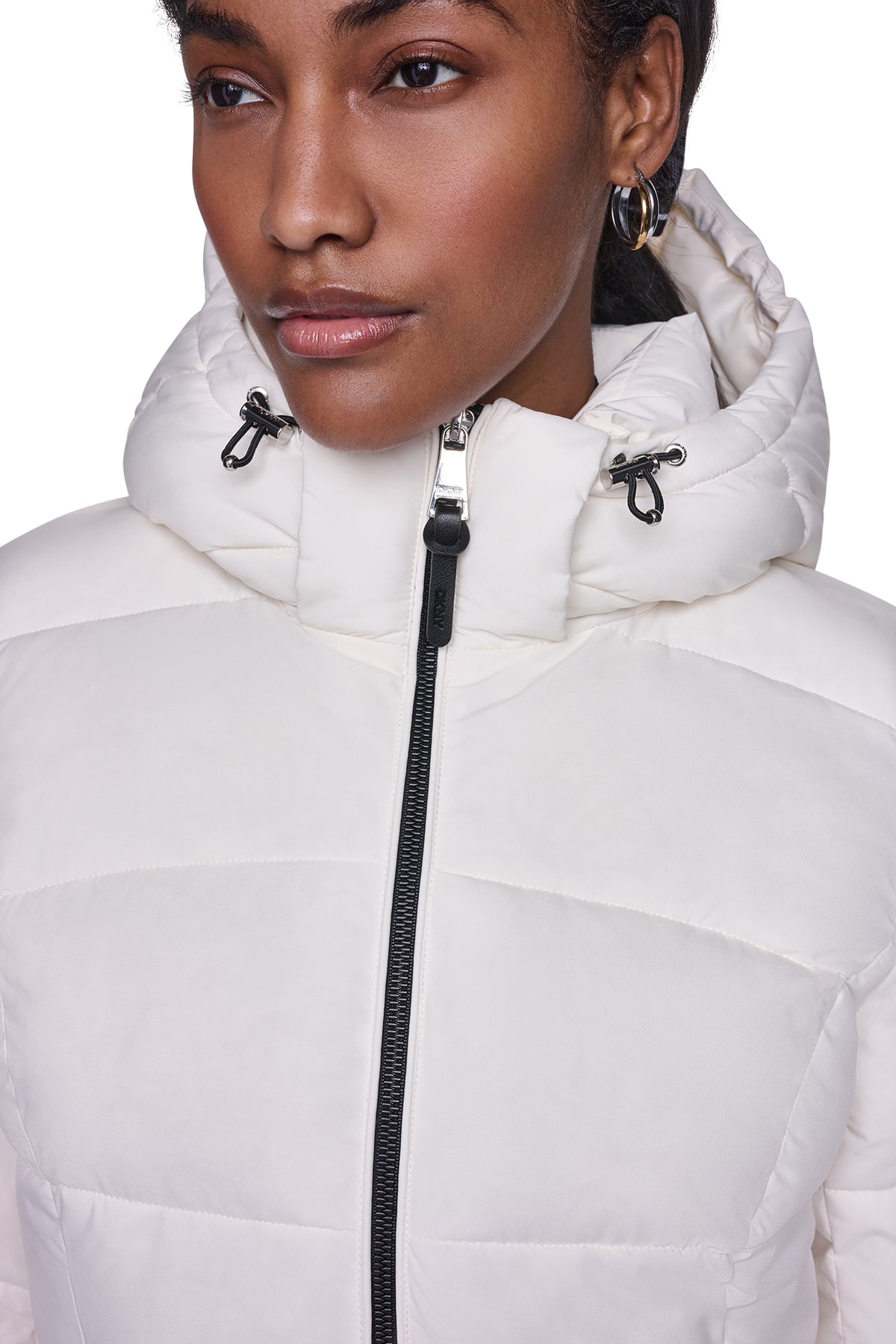 STRETCH HOODED PUFFER JACKET VIEW 2