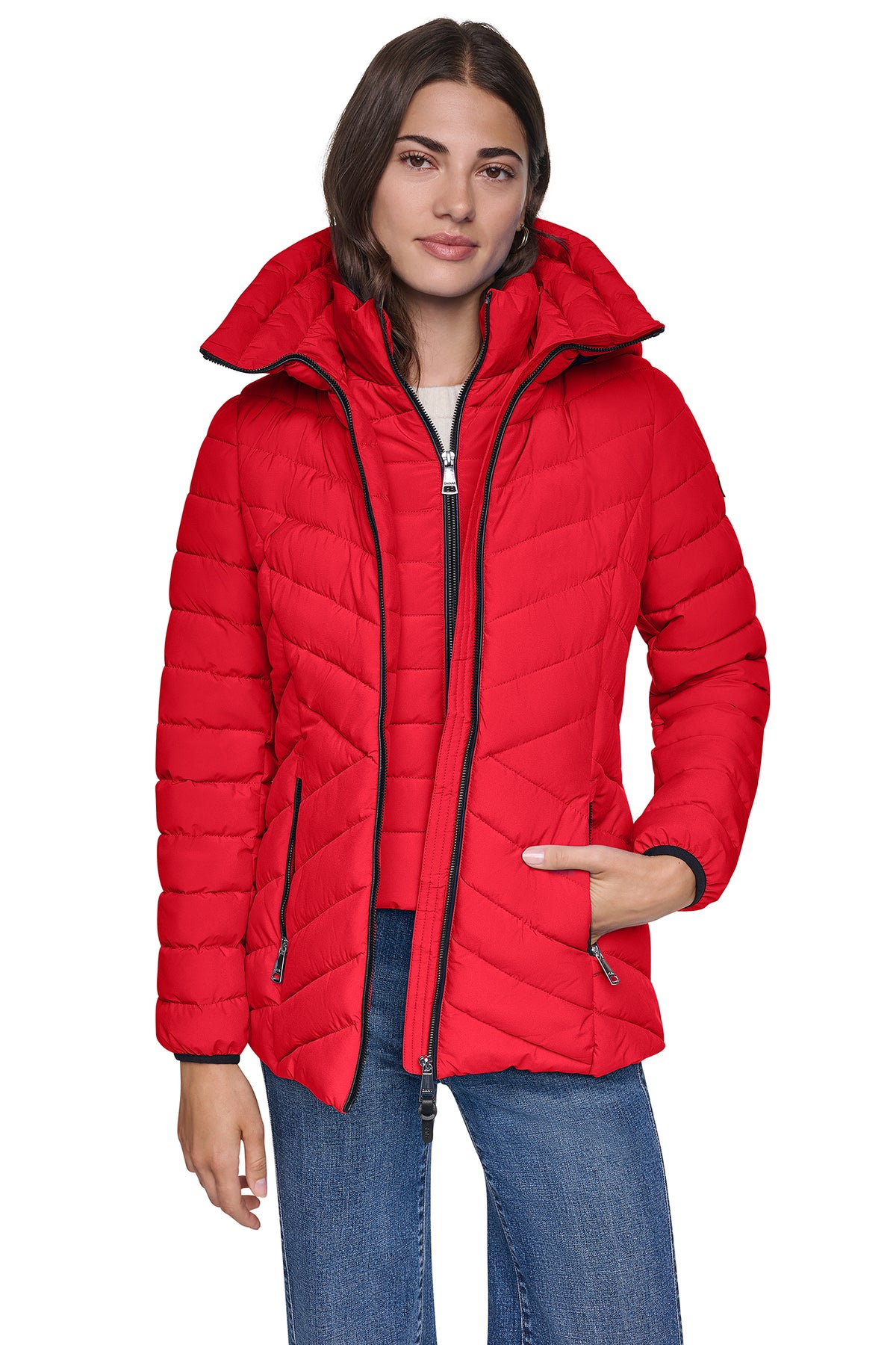 LIGHT WEIGHT PUFFER WITH BIB VIEW 2