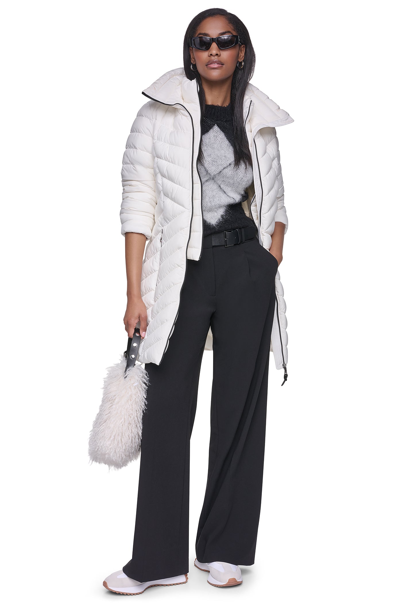 HOODED STAND COLLAR PUFFER VIEW 11