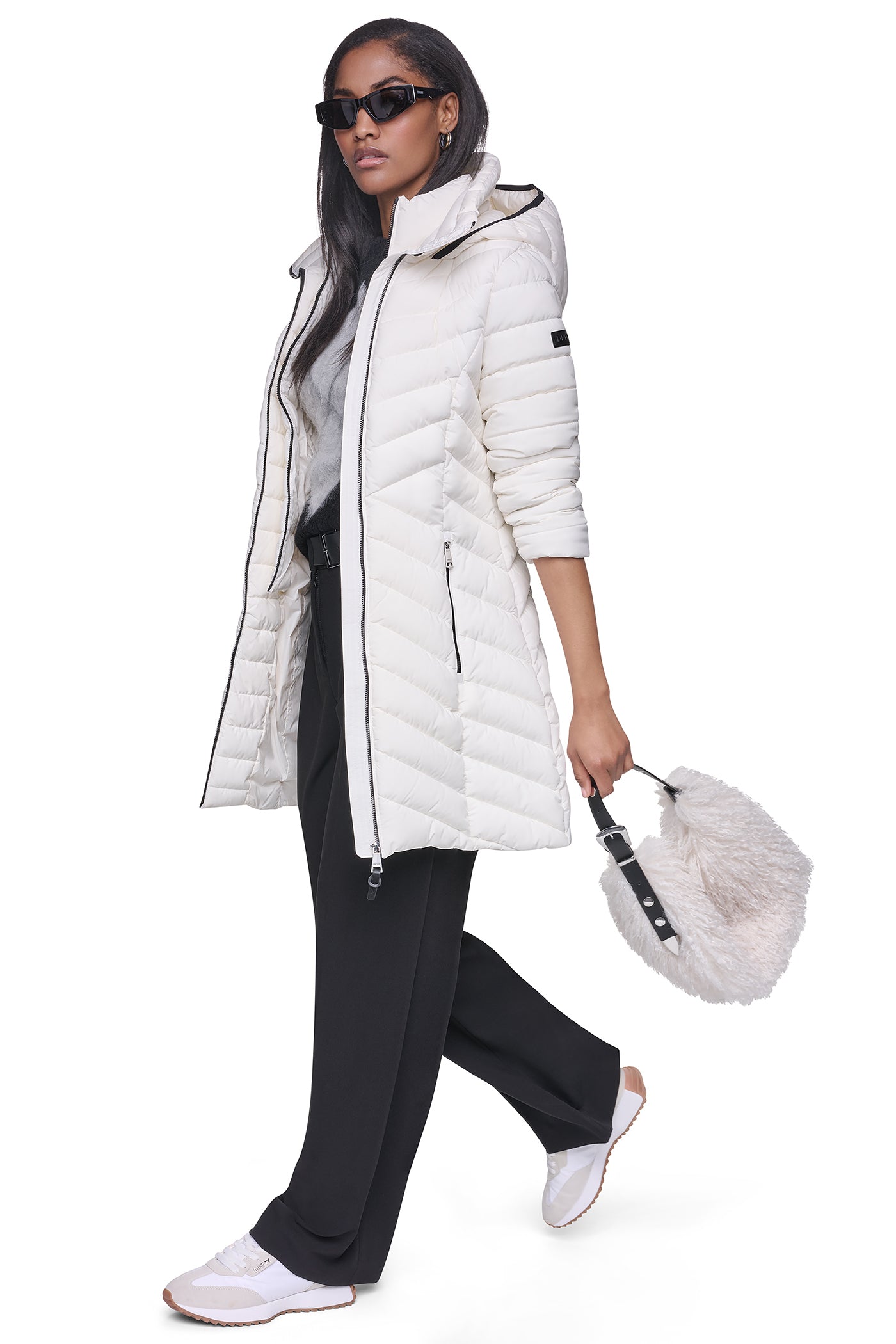 HOODED STAND COLLAR PUFFER VIEW 2