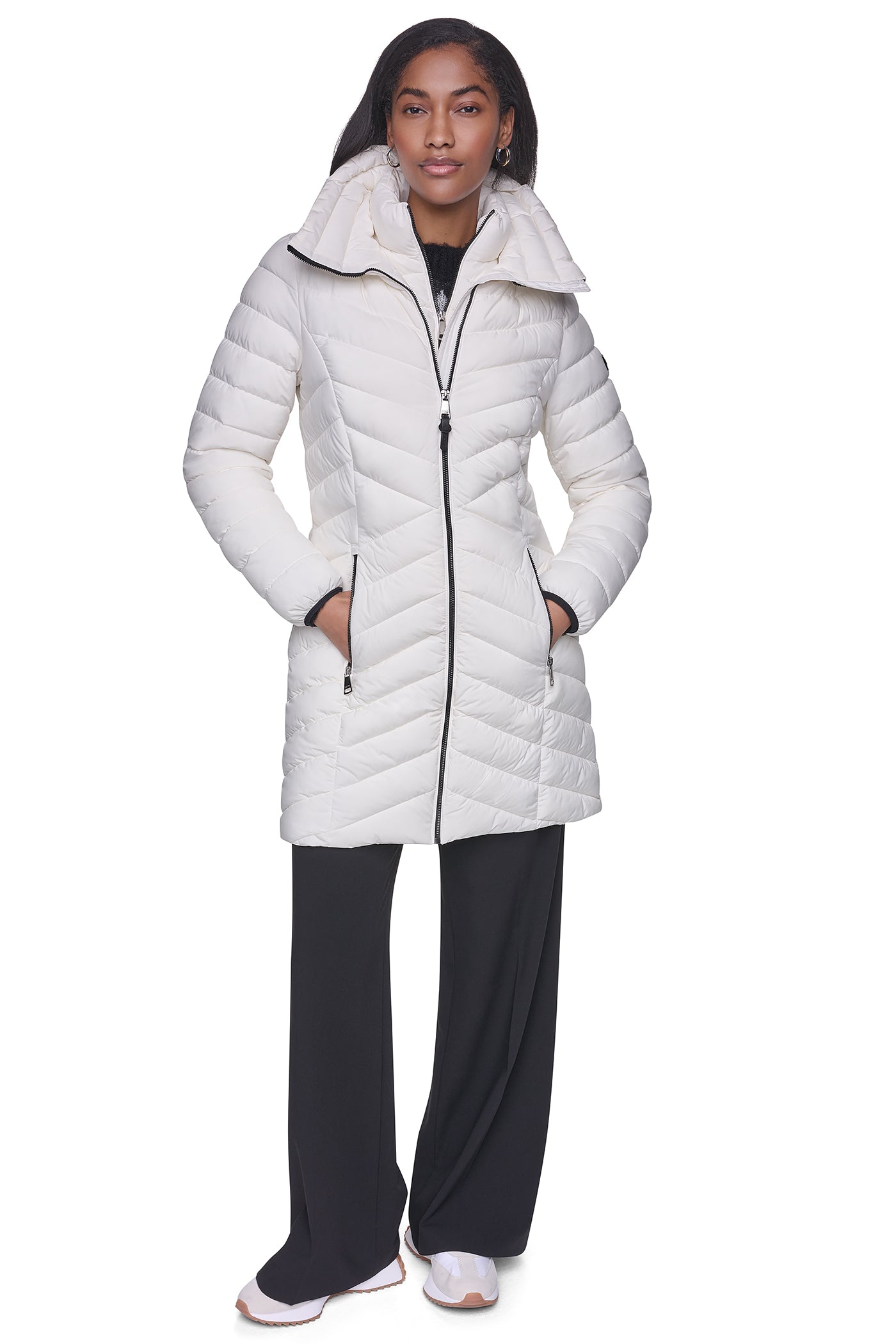 HOODED STAND COLLAR PUFFER VIEW 6