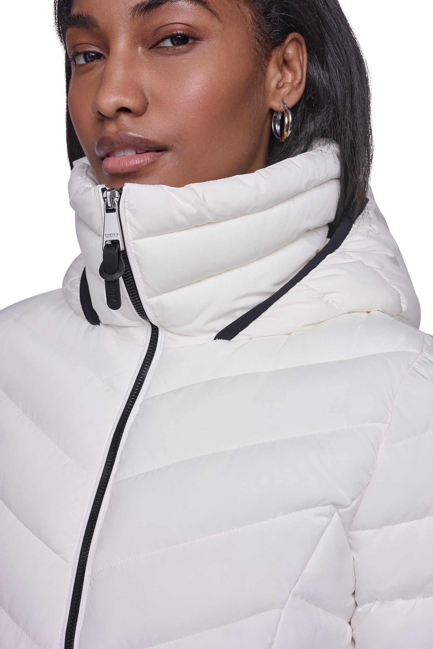 HOODED STAND COLLAR PUFFER VIEW 9