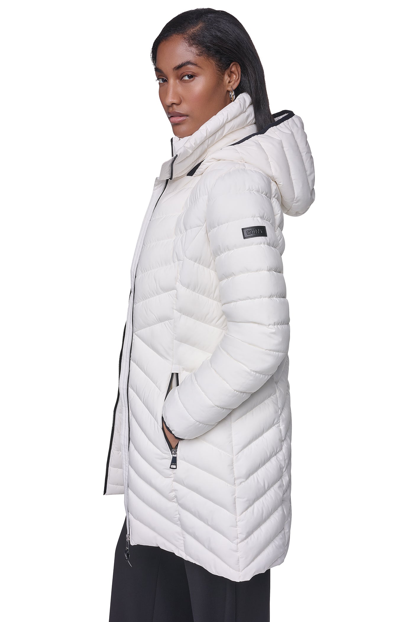 HOODED STAND COLLAR PUFFER VIEW 5