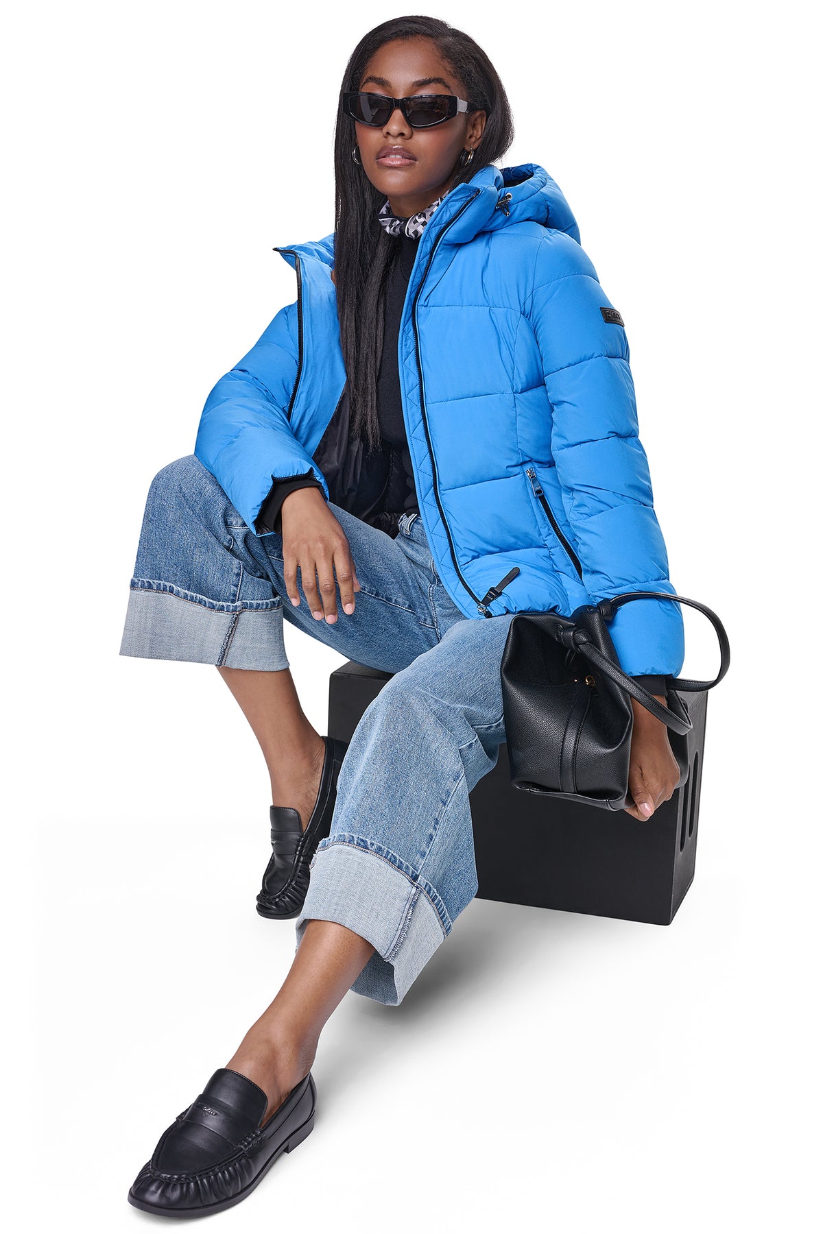 STRETCH HOODED PUFFER JACKET View 1 | Fall Collection