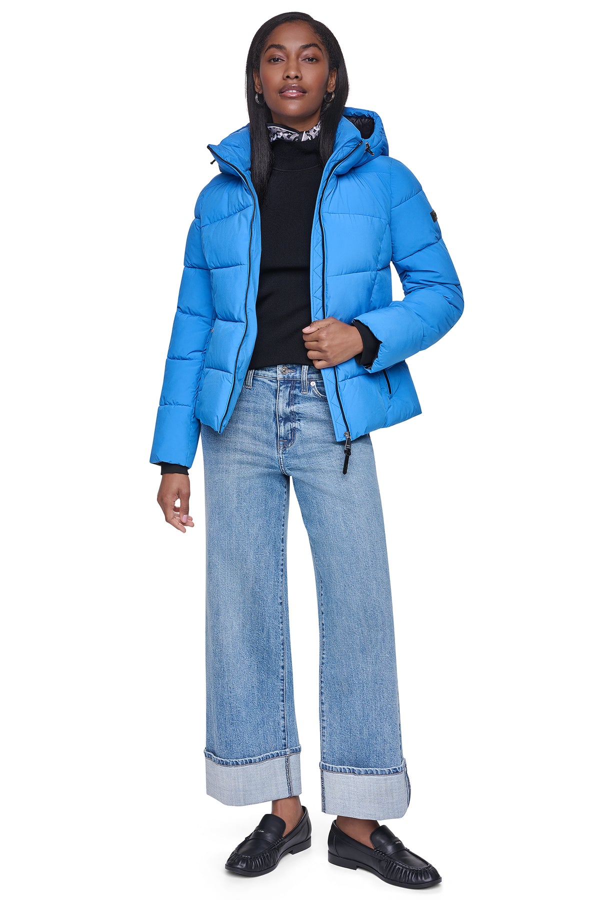 STRETCH HOODED PUFFER JACKET VIEW 2