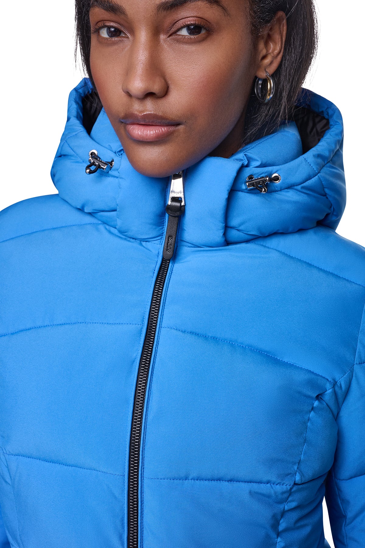 STRETCH HOODED PUFFER JACKET VIEW 2