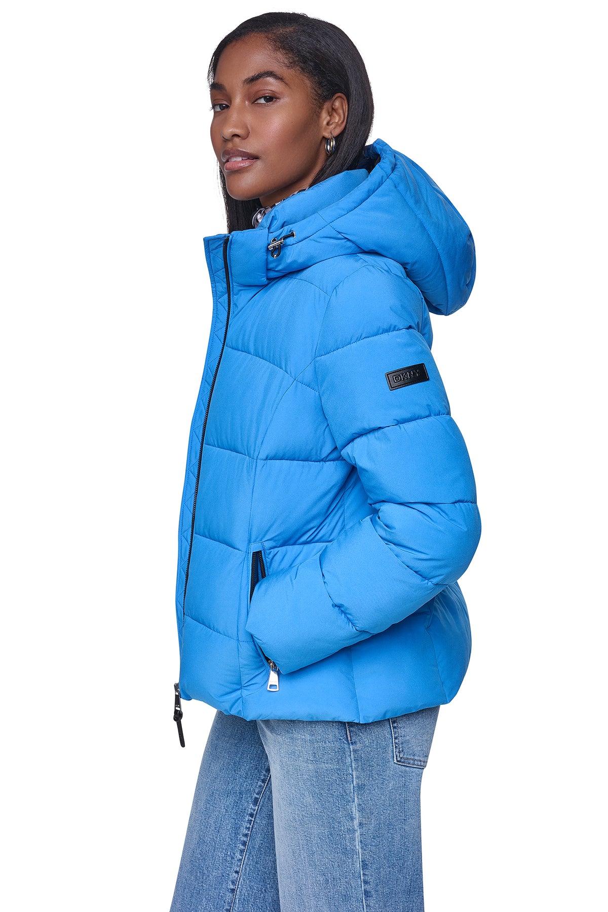 STRETCH HOODED PUFFER JACKET VIEW 2