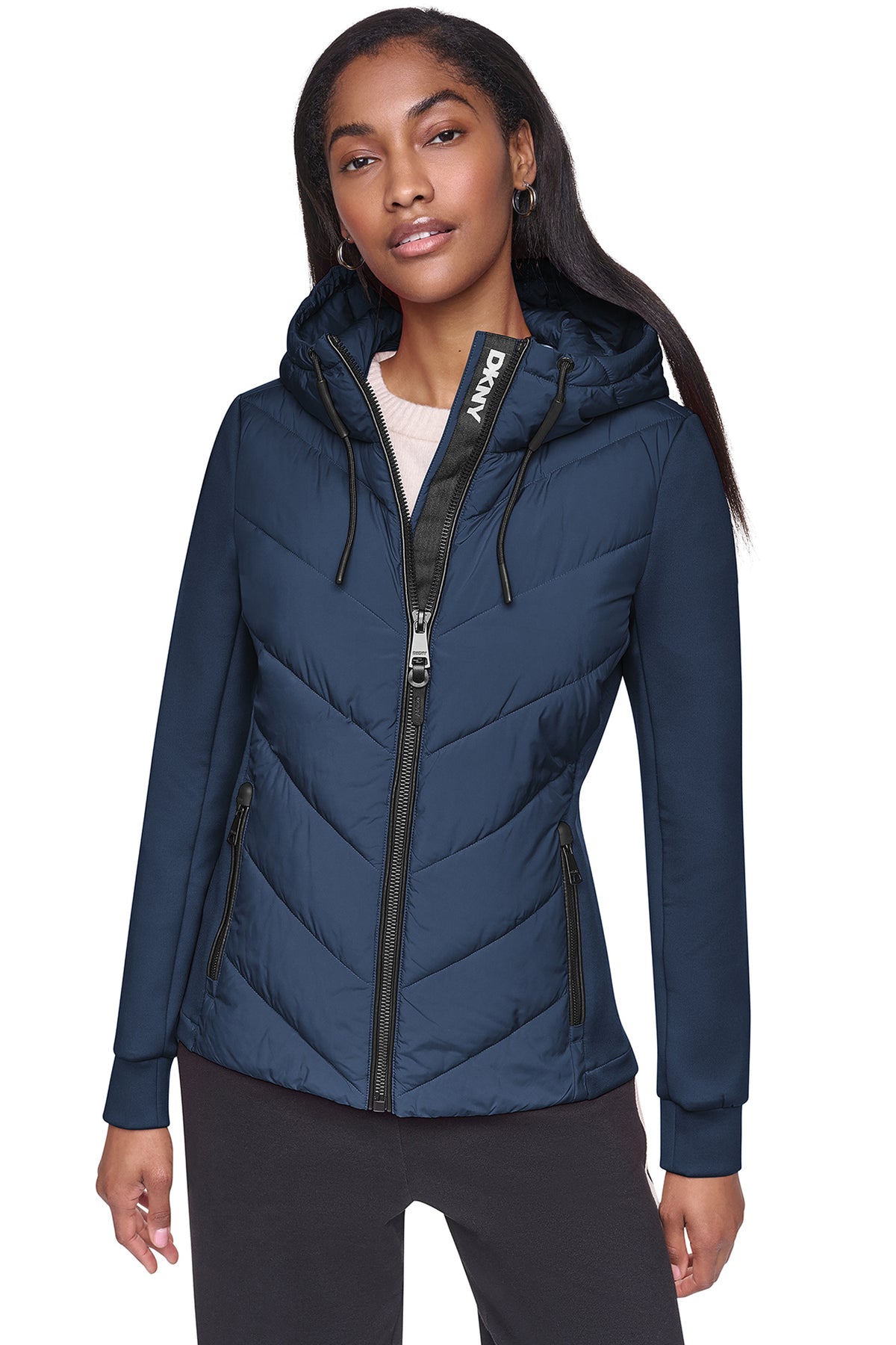 MIXED MEDIA PACKABLE JACKET VIEW 1