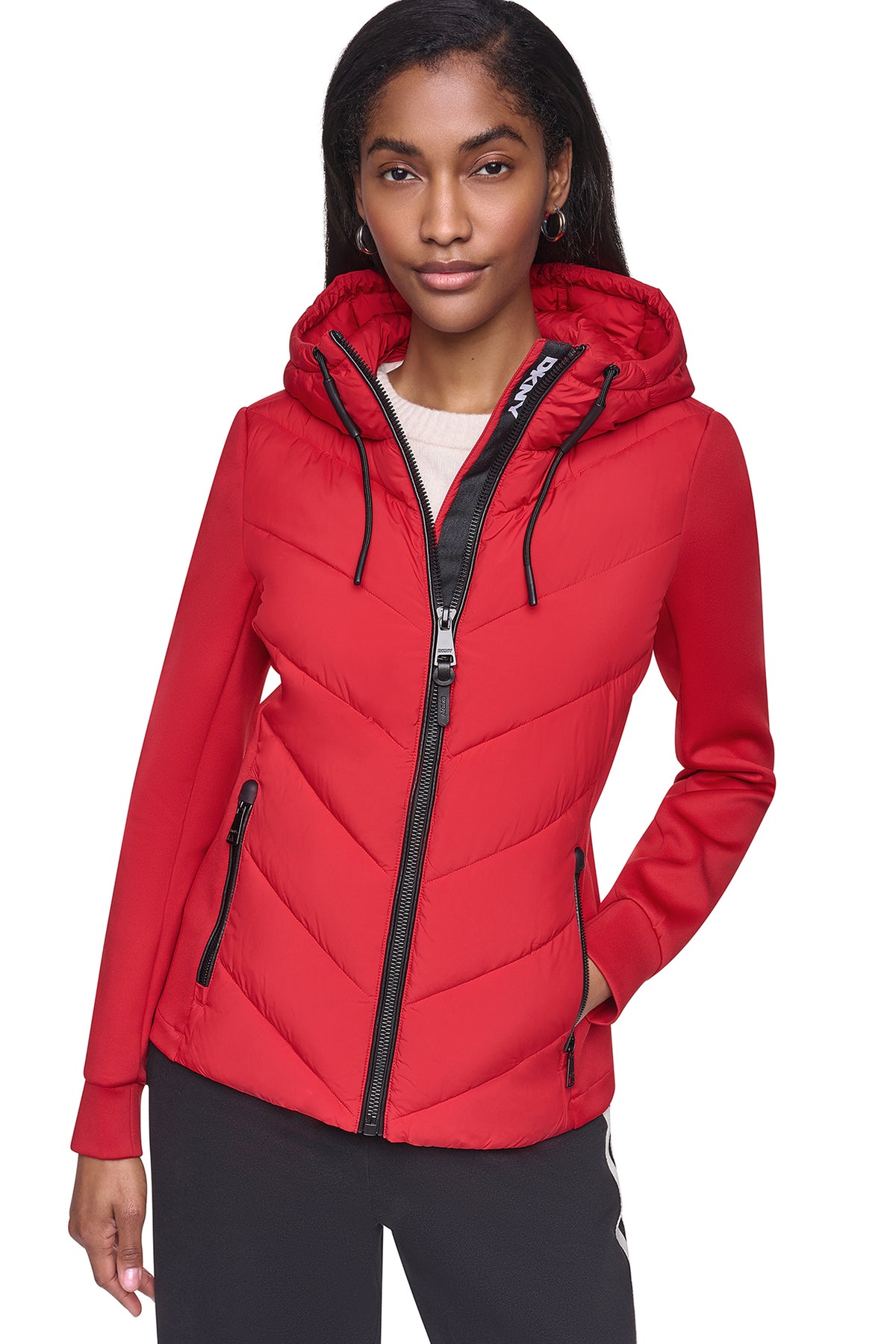 MIXED MEDIA PACKABLE JACKET VIEW 1
