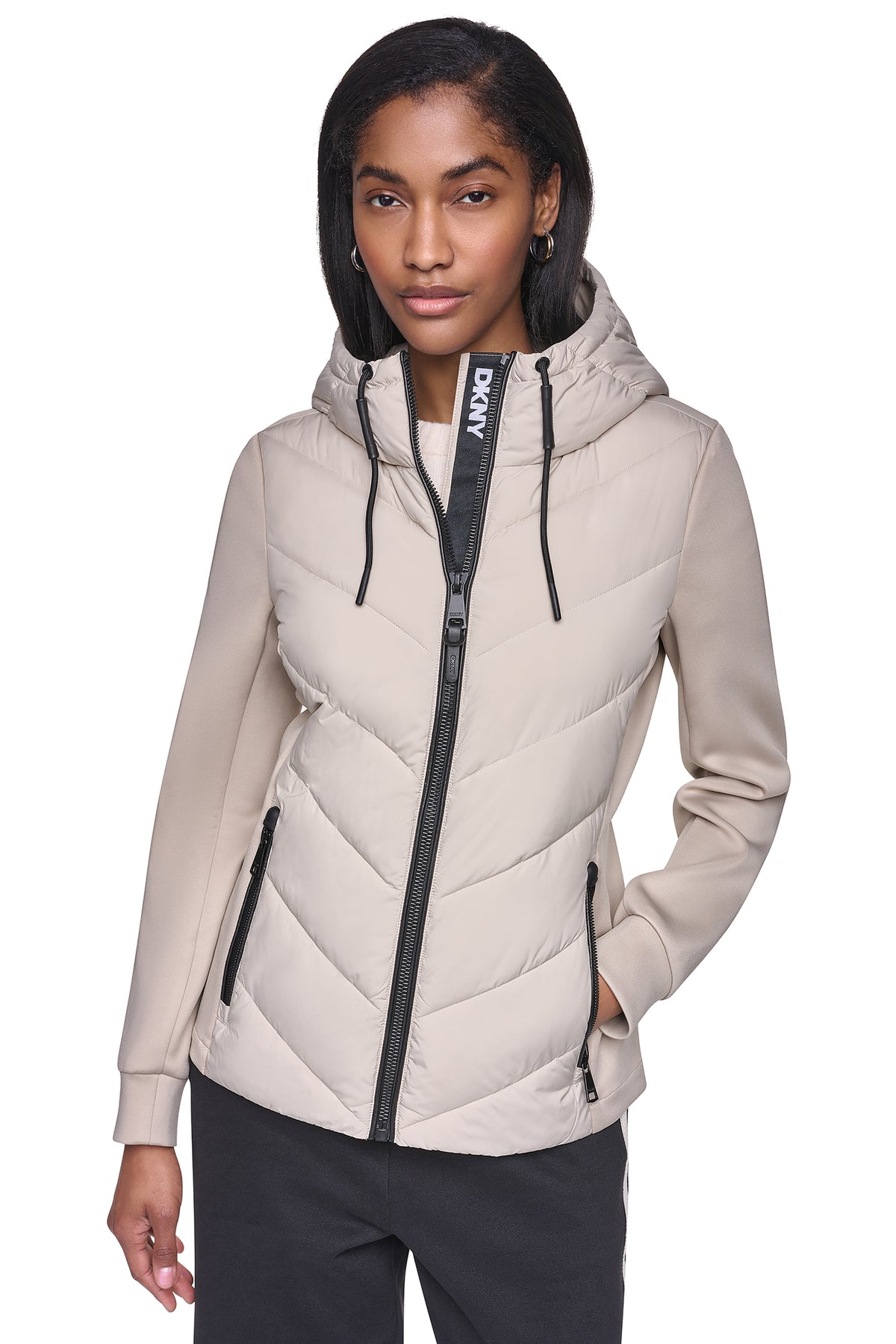 MIXED MEDIA PACKABLE JACKET VIEW 2