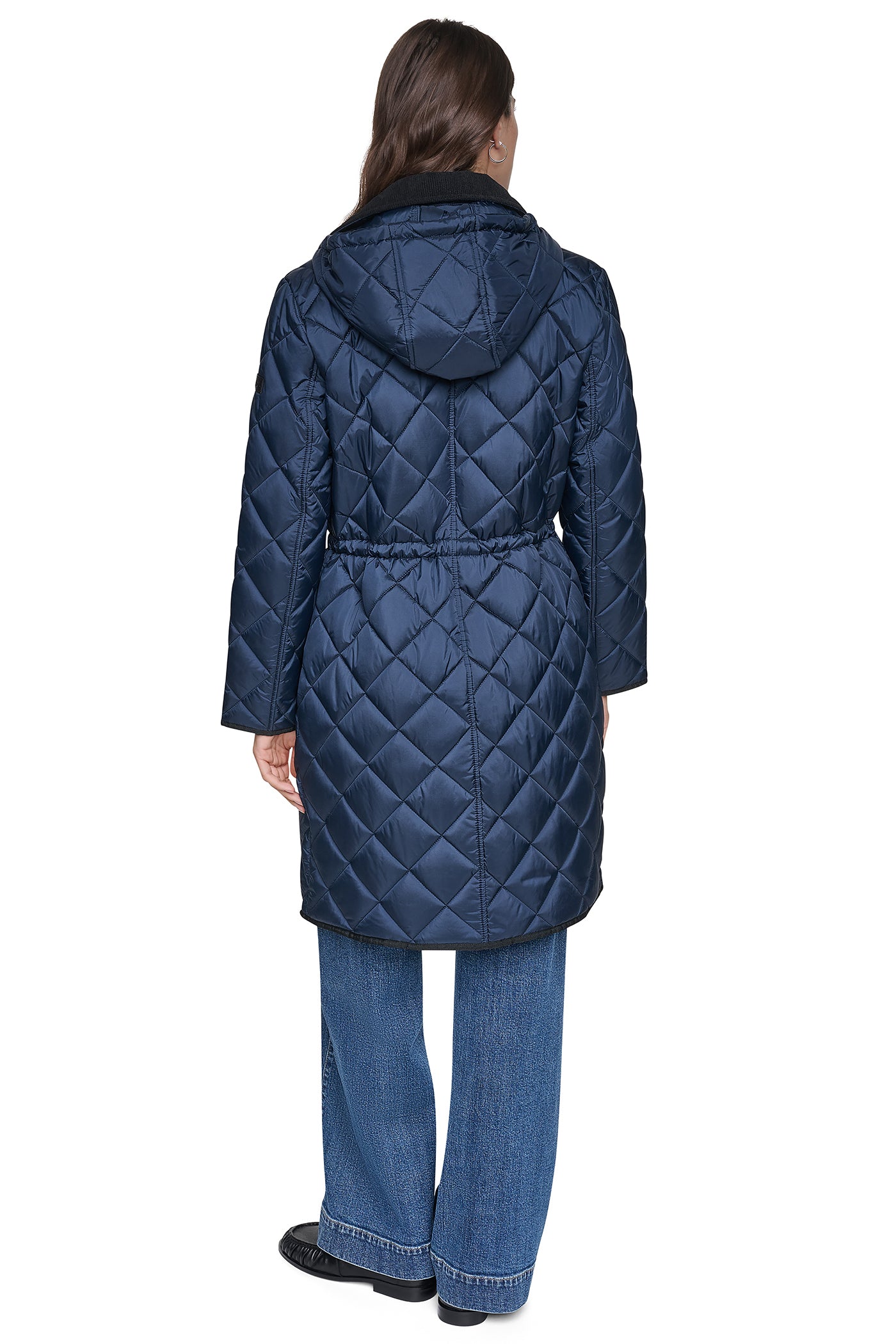 CORDUROY COLLAR HOODED QUILTED COAT VIEW 5