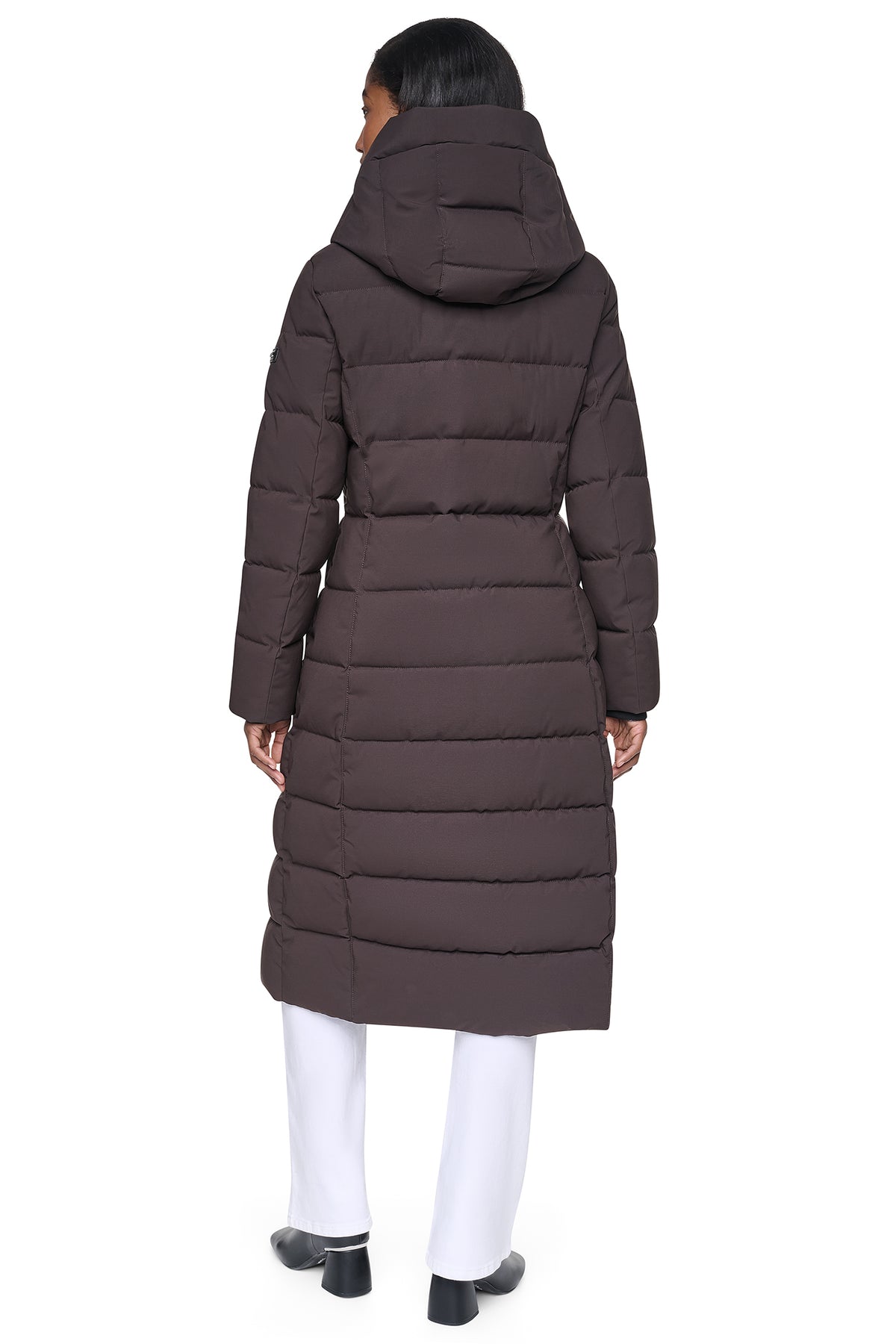 MAXI HOODED PUFFER COAT WITH INNER BIB VIEW 2