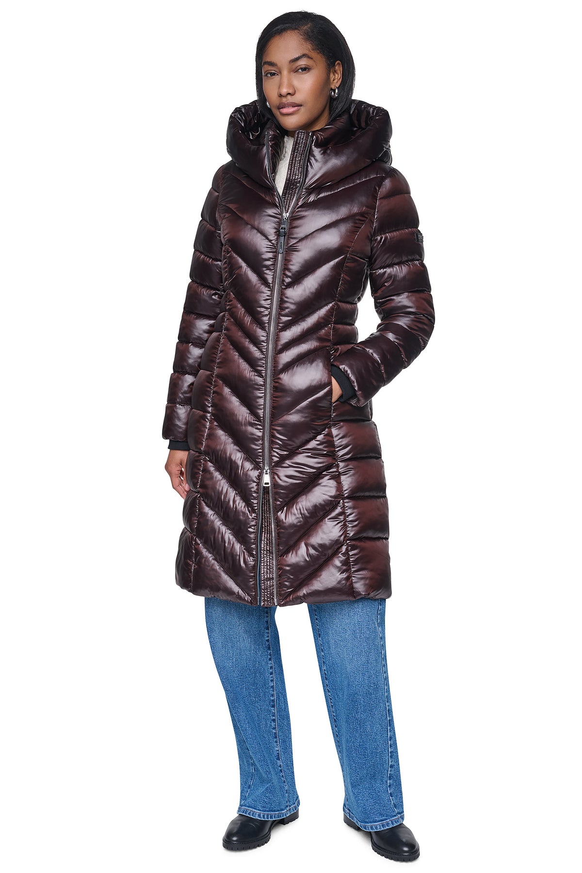 PEARLIZED CHEVRON PUFFER View 1 | Fall Collection