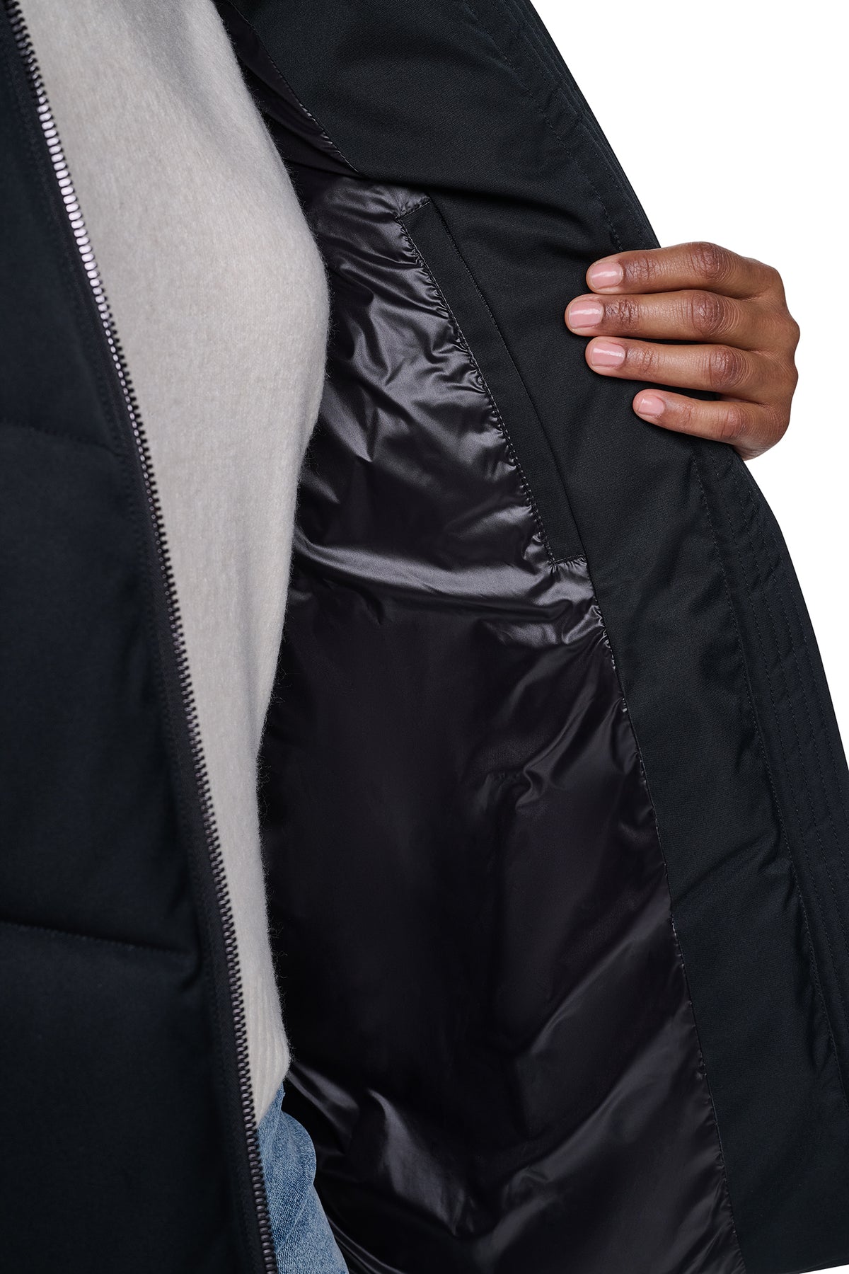 PUFFER WITH FAUX FUR COLLAR VIEW 2