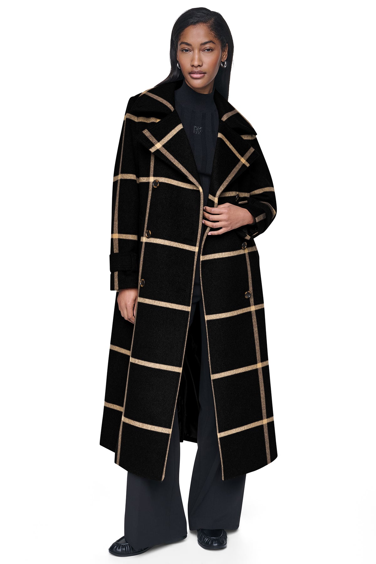 DOUBLE BREASTED WOOL-BLEND COAT VIEW 2
