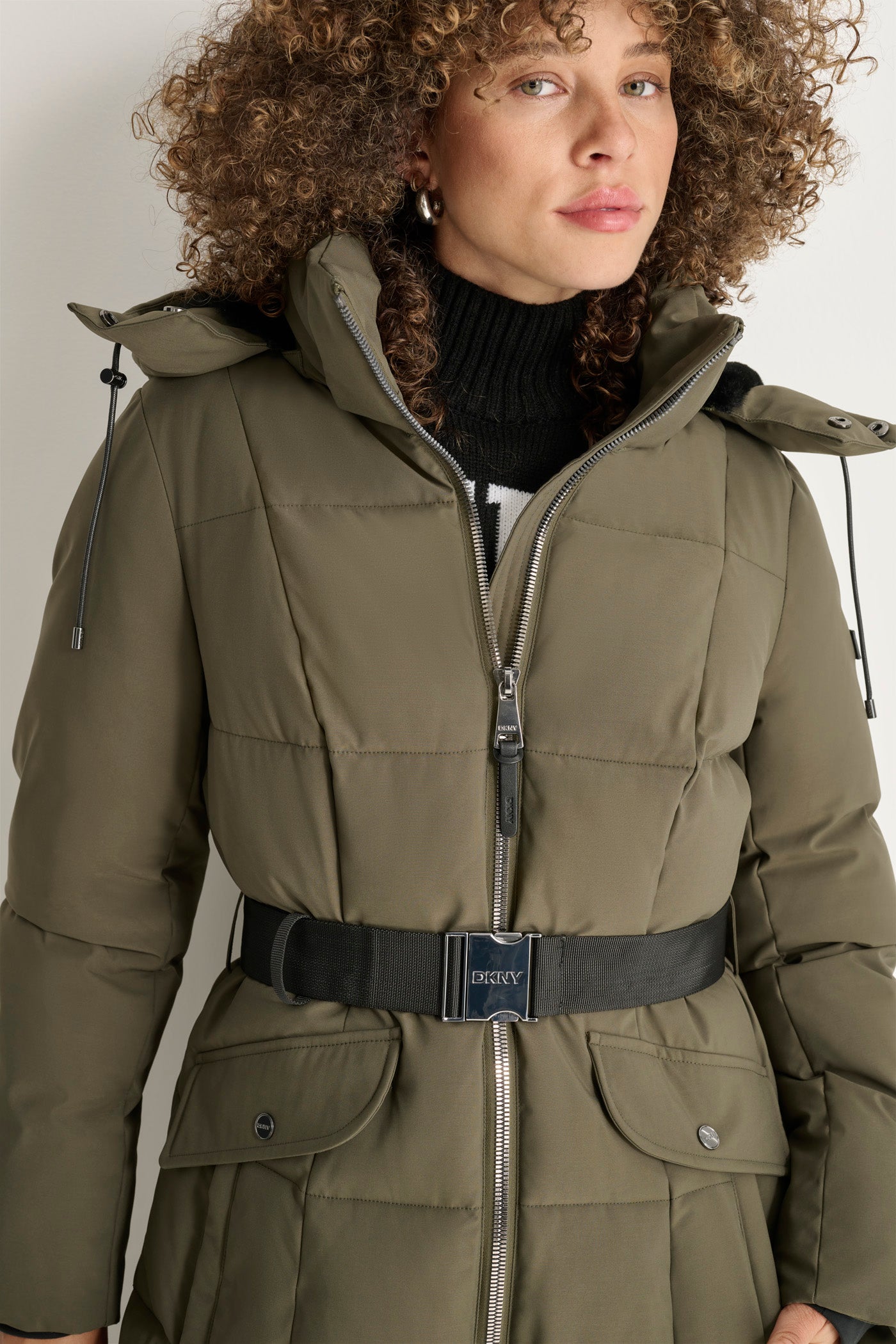 BOX QUILT LONG PUFFER WITH BELT VIEW 6 | WOMENS COATS & JACKETS