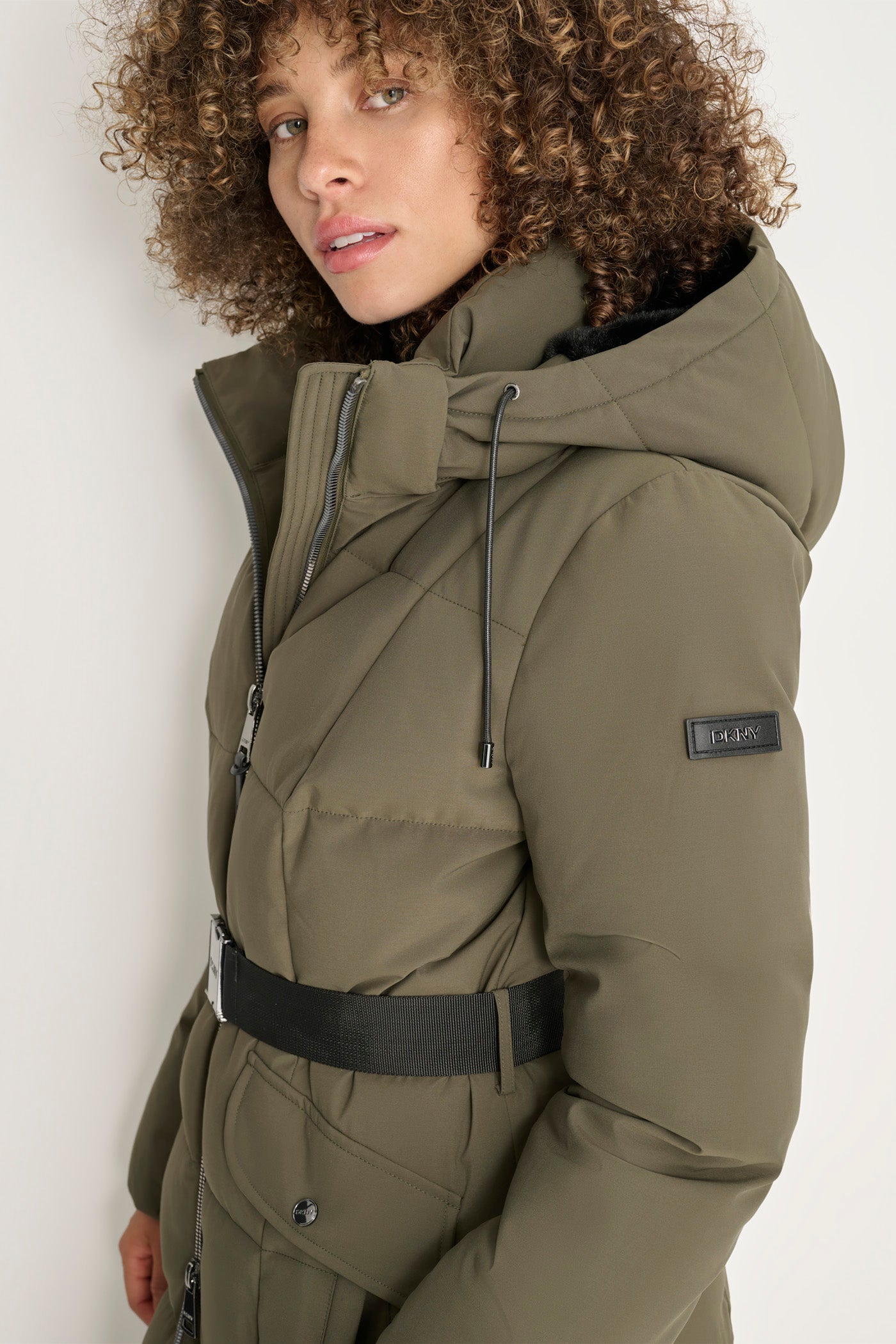 BOX QUILT LONG PUFFER WITH BELT VIEW 5 | WOMENS COATS & JACKETS