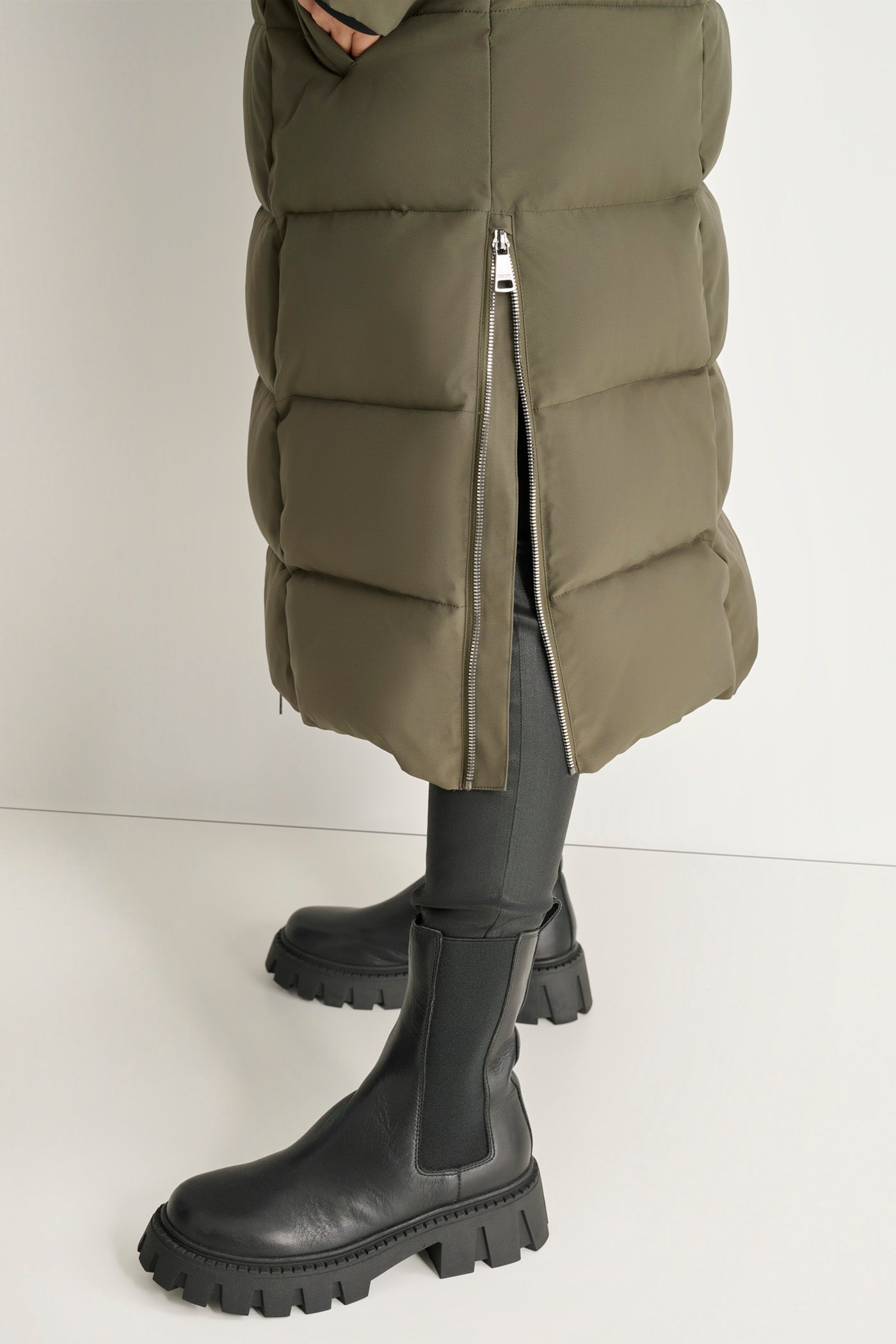 BOX QUILT LONG PUFFER WITH BELT VIEW 7 | WOMENS COATS & JACKETS
