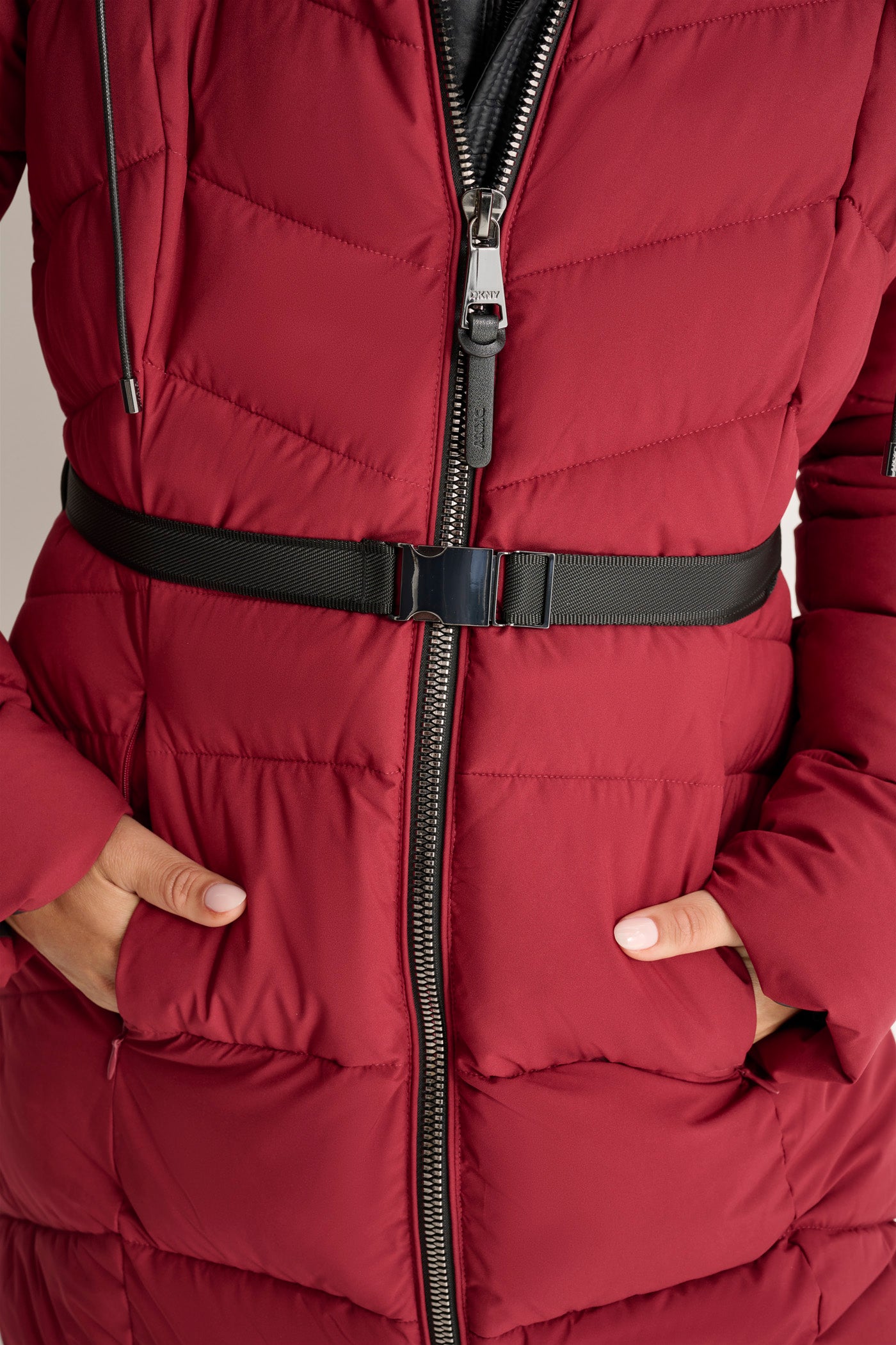 BIBBED FAUX-FUR HOODED PUFFER VIEW 5