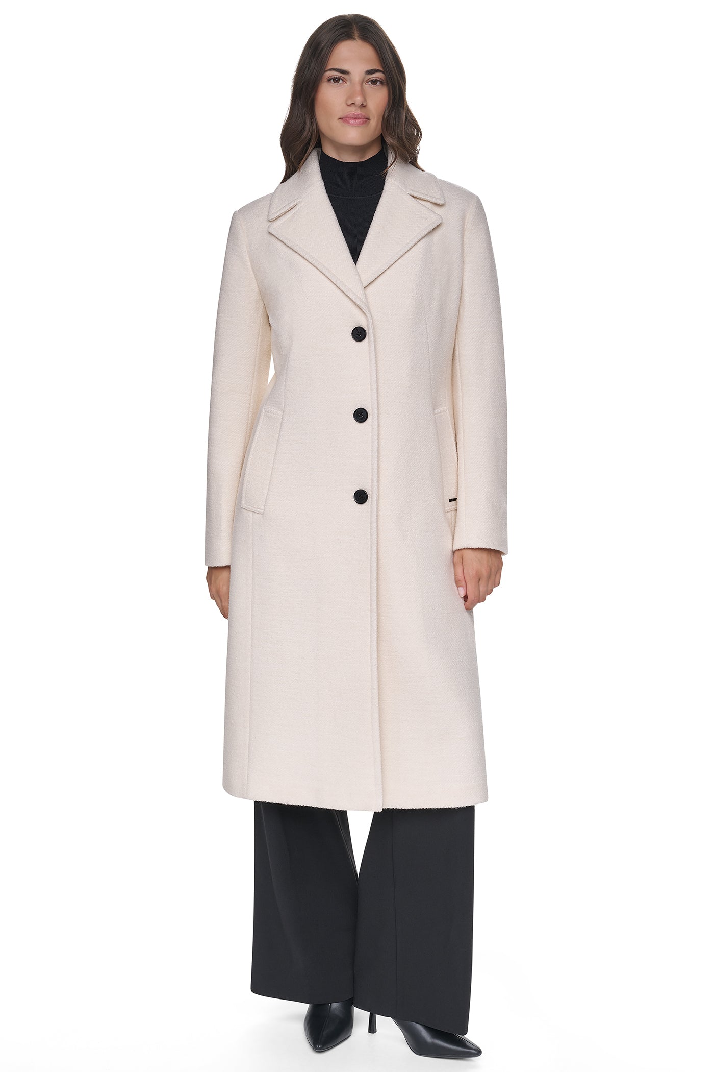 SINGLE BREASTED WOOL COAT VIEW 1