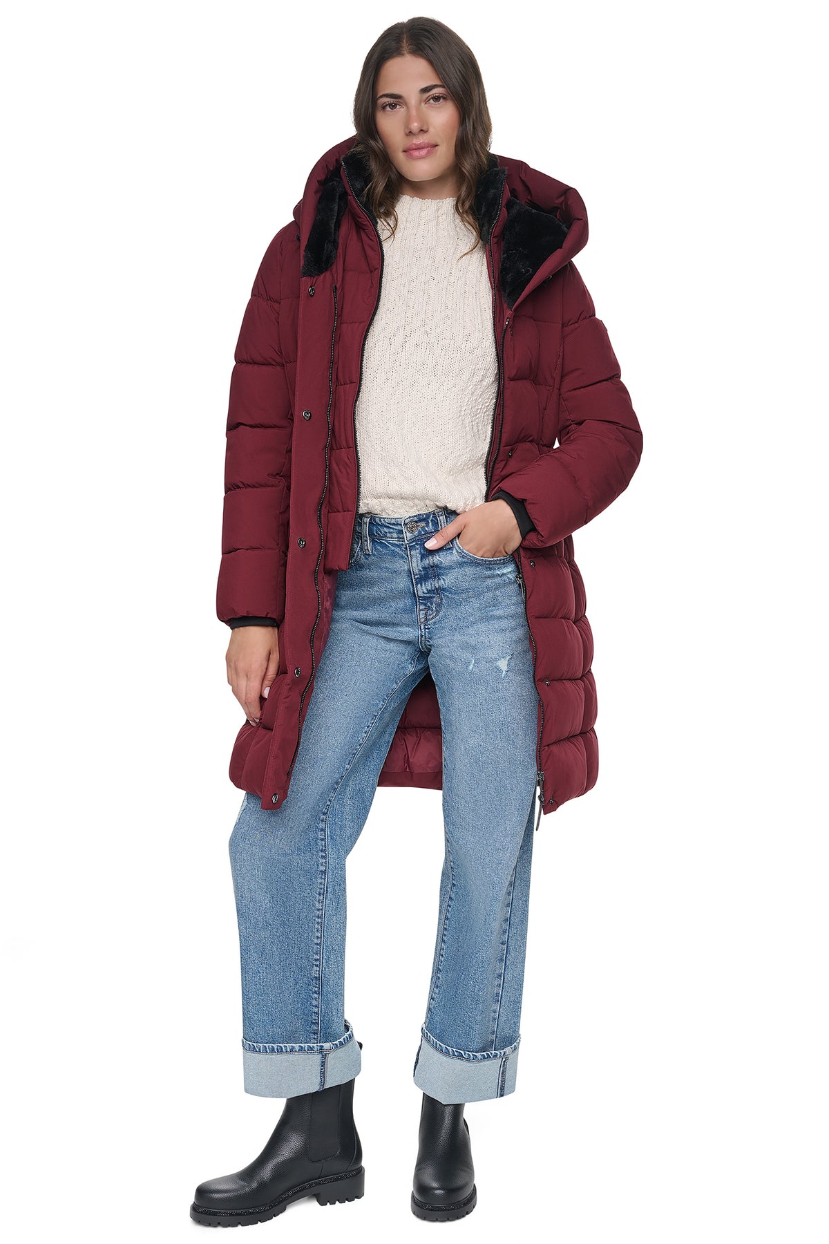 LONG BELTED LAYERED PUFFER VIEW 2