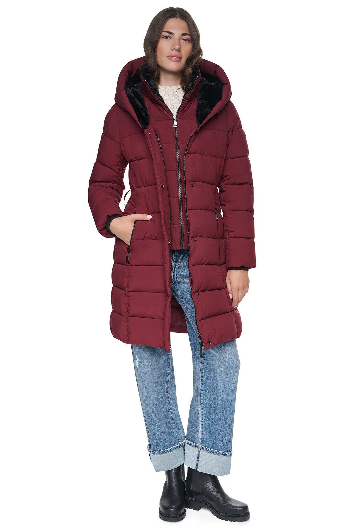 LONG BELTED LAYERED PUFFER VIEW 2