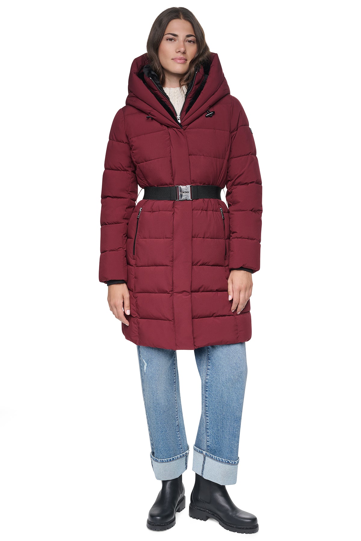 LONG BELTED LAYERED PUFFER VIEW 2