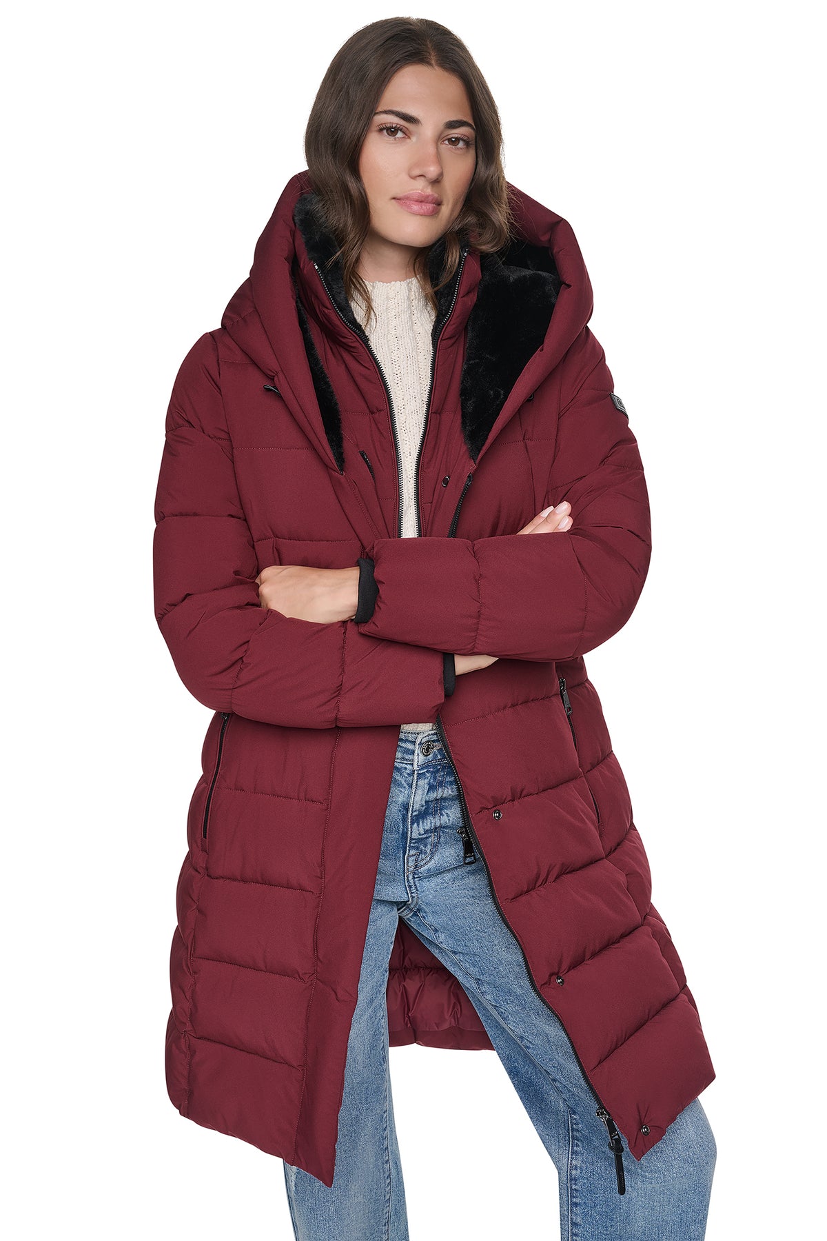 LONG BELTED LAYERED PUFFER VIEW 2