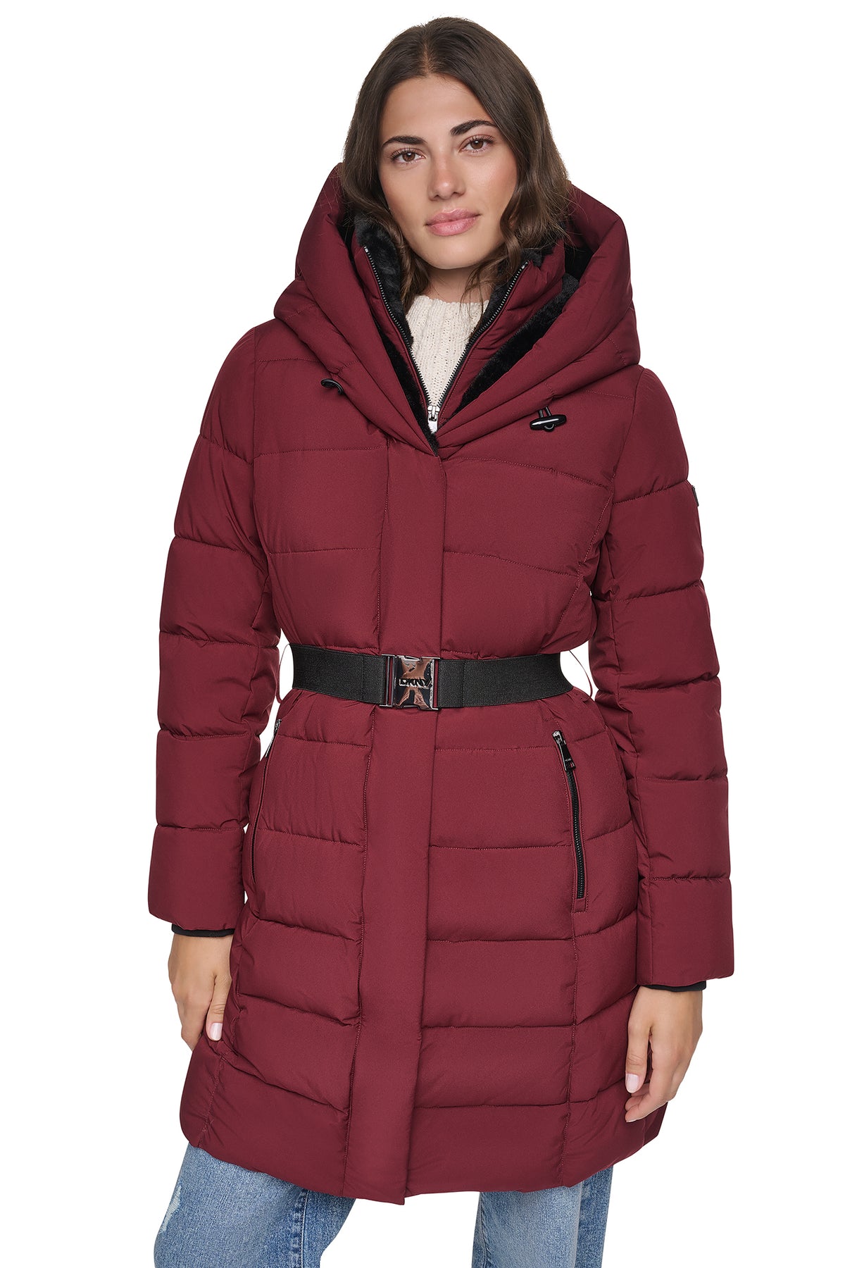 LONG BELTED LAYERED PUFFER VIEW 2