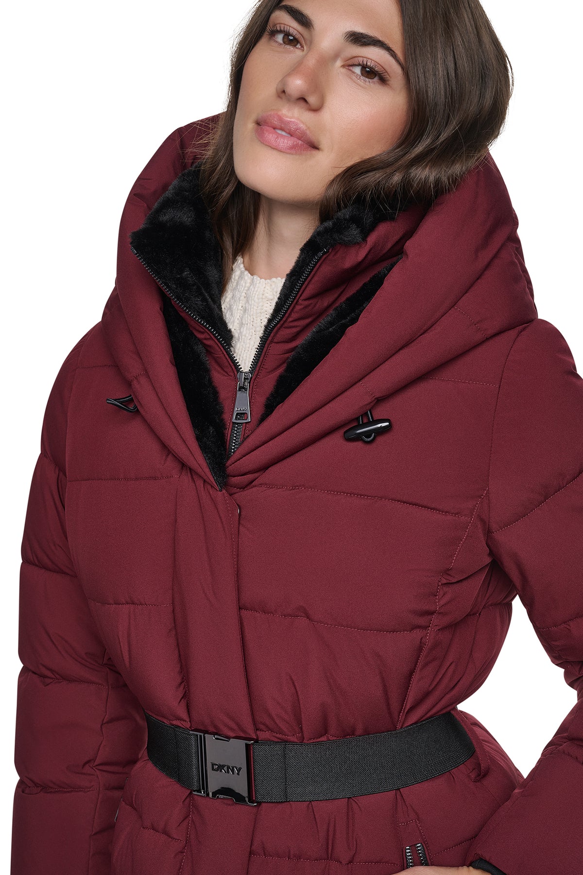 LONG BELTED LAYERED PUFFER VIEW 2