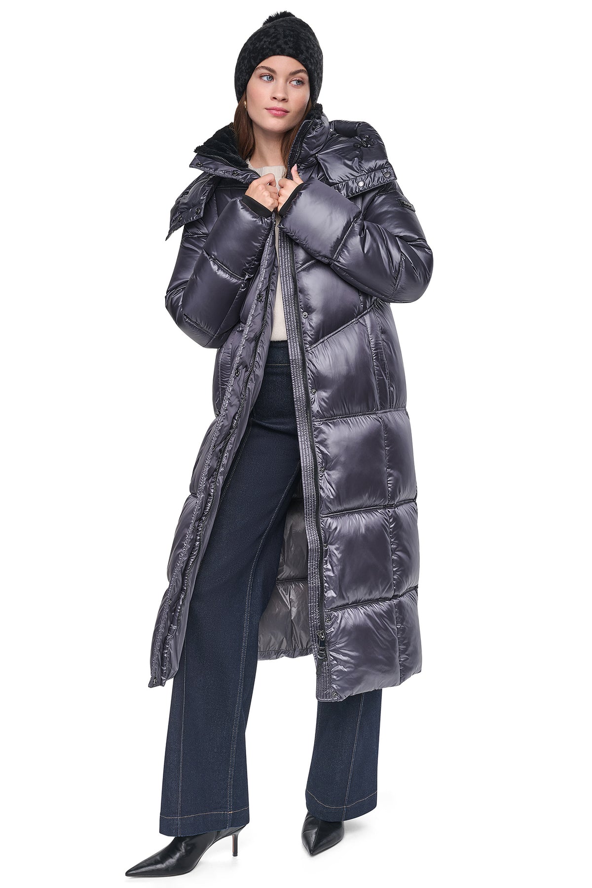 PEARALIZED MAXI PUFFER JACKET VIEW 1