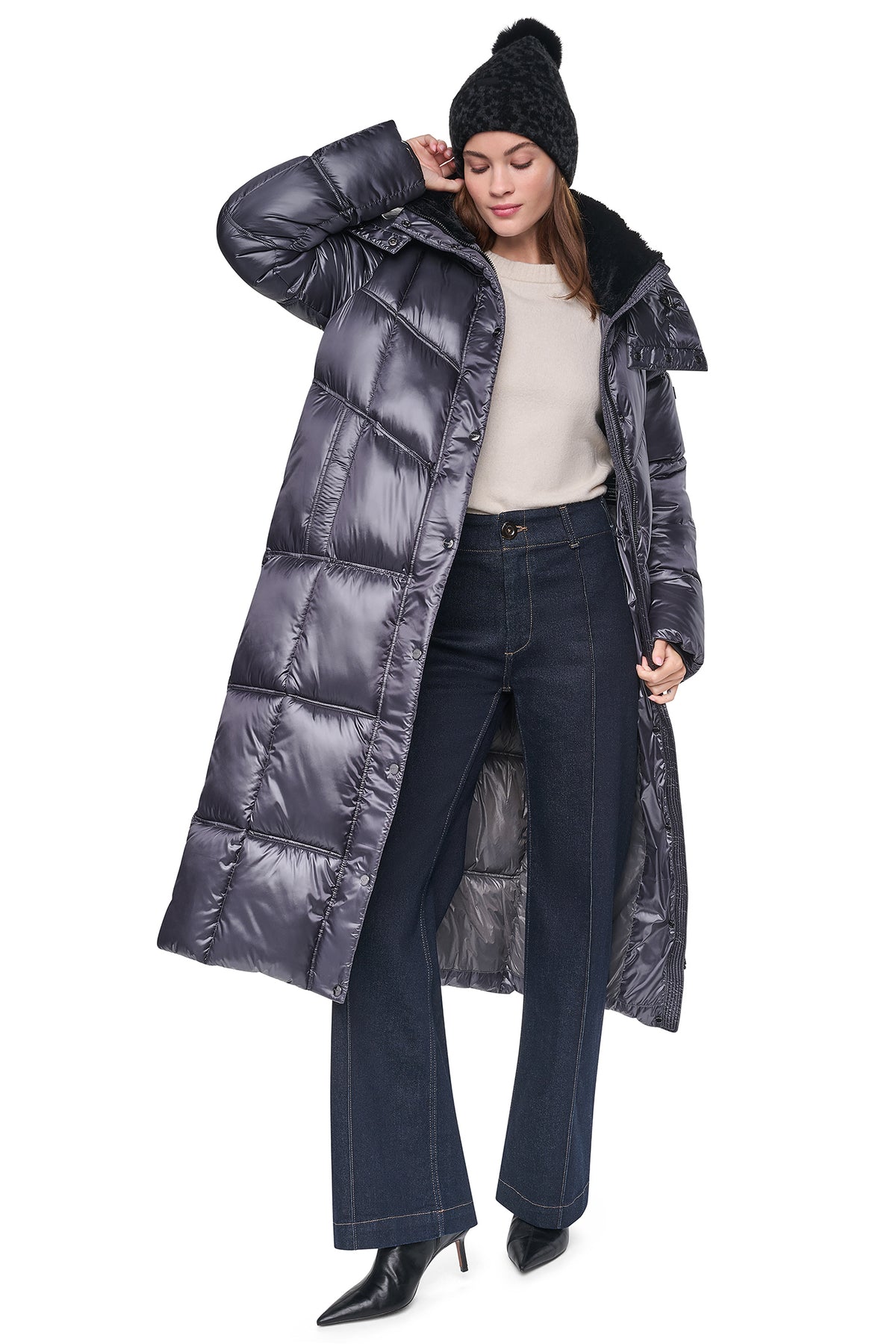 PEARALIZED MAXI PUFFER JACKET VIEW 2