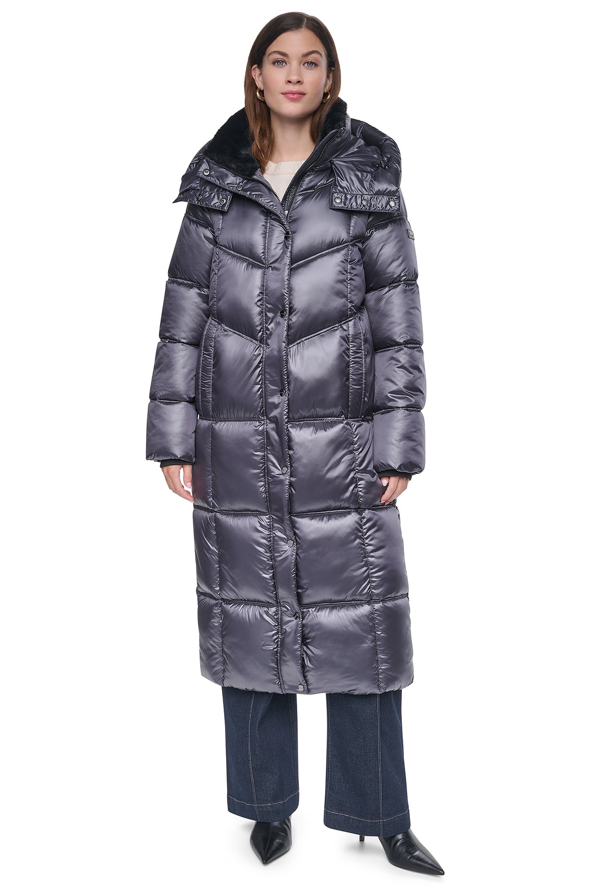 PEARALIZED MAXI PUFFER JACKET VIEW 2