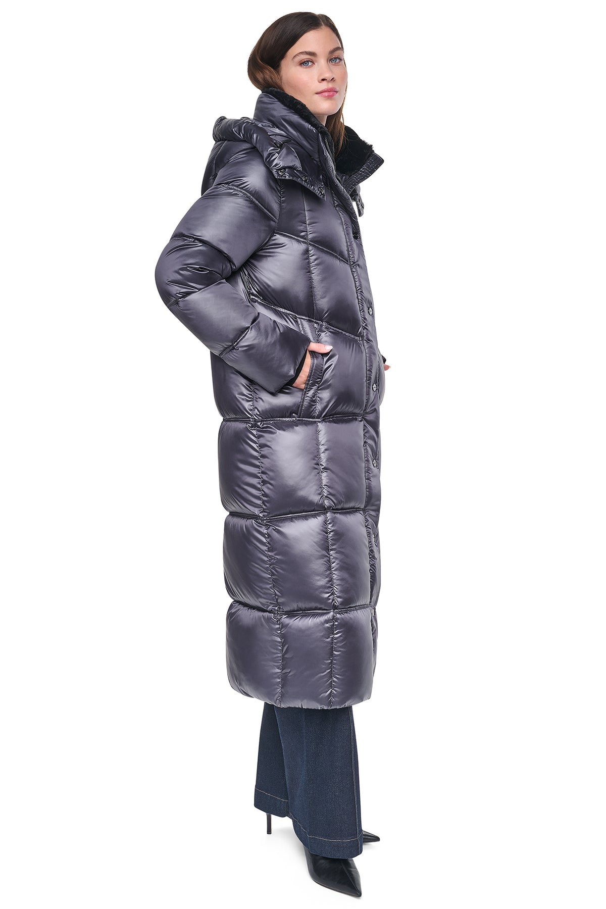 PEARALIZED MAXI PUFFER JACKET VIEW 2