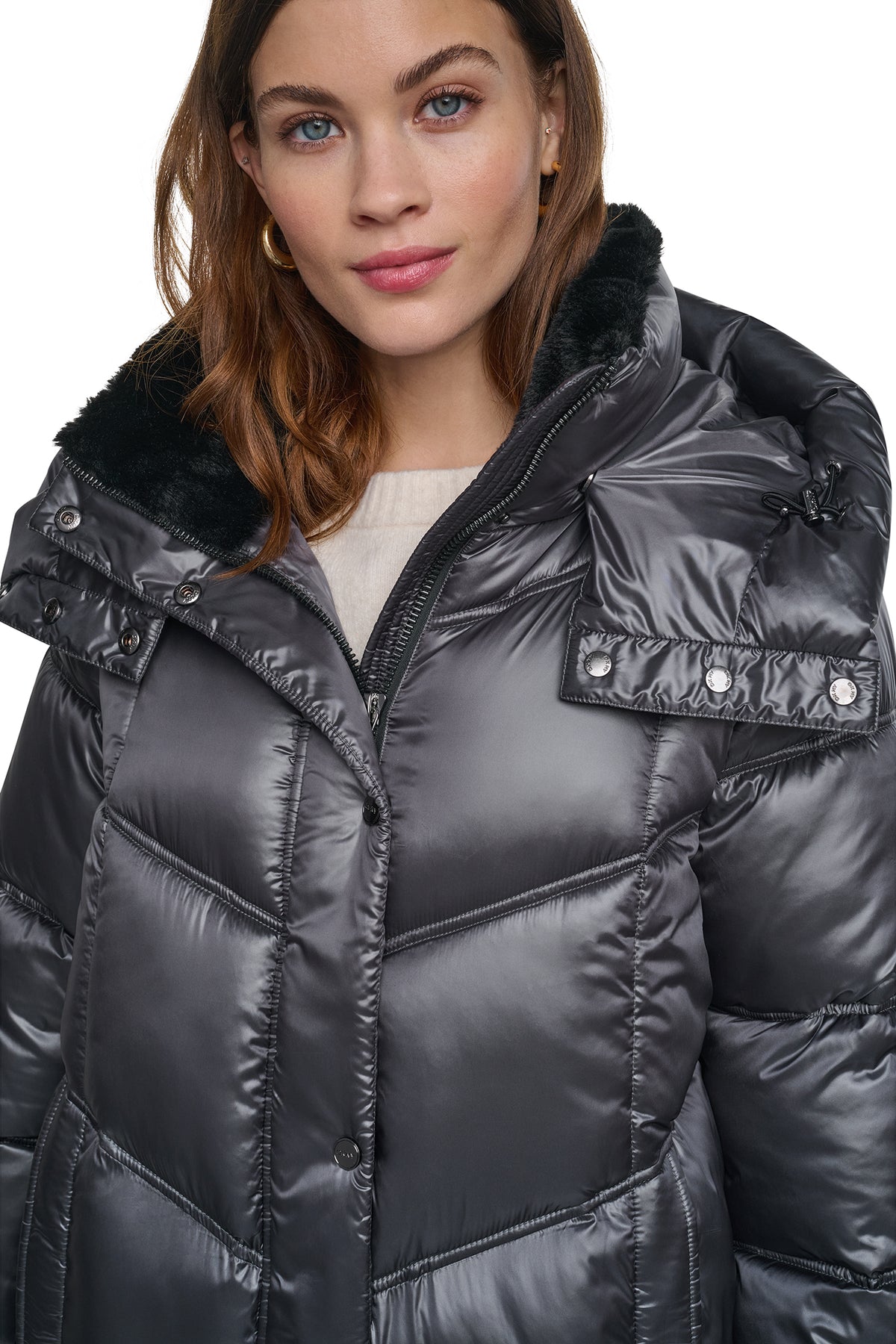 PEARALIZED MAXI PUFFER JACKET VIEW 2