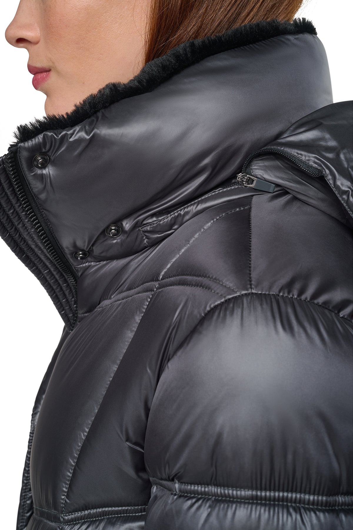 PEARALIZED MAXI PUFFER JACKET VIEW 2