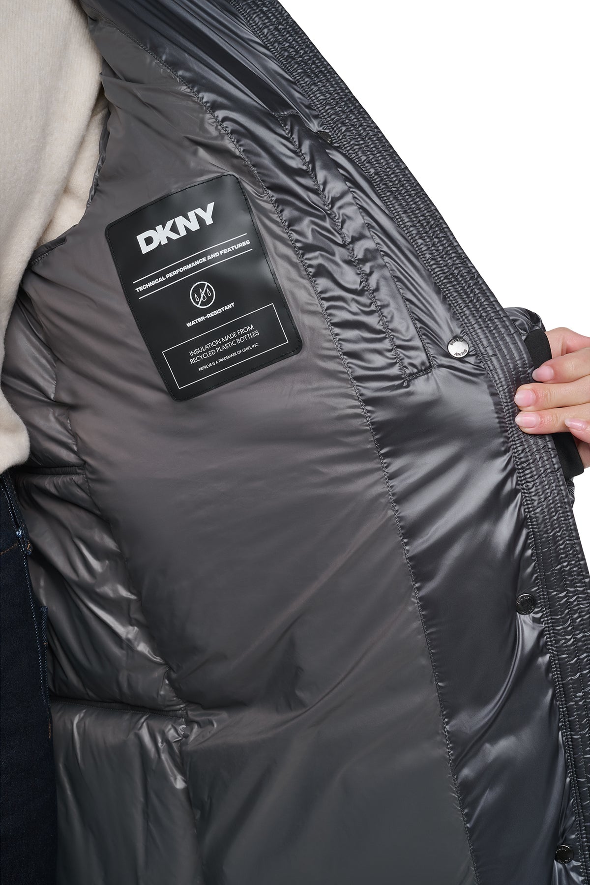 PEARALIZED MAXI PUFFER JACKET VIEW 2