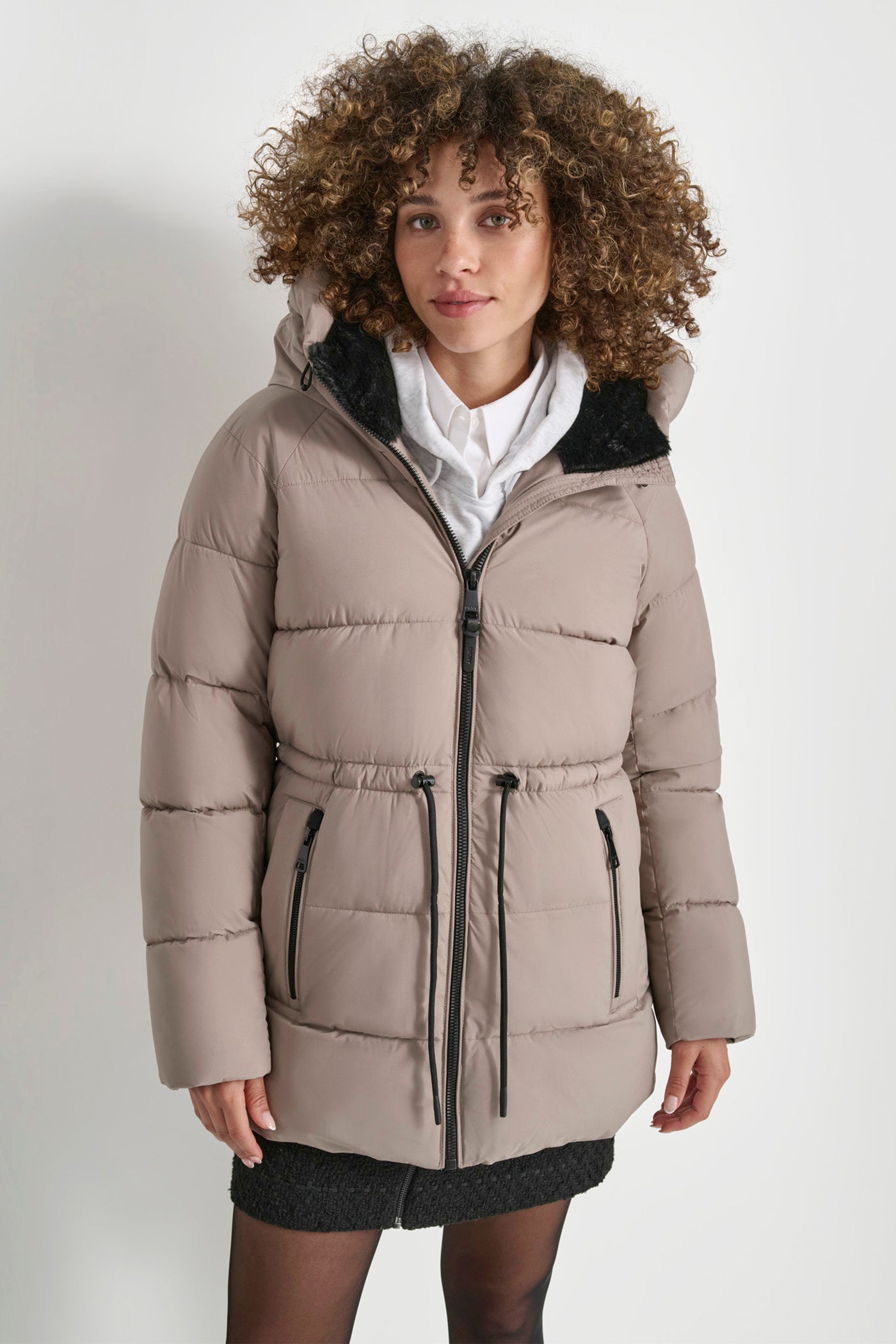 MID LENGTH LUSH PUFFER JACKET VIEW 1