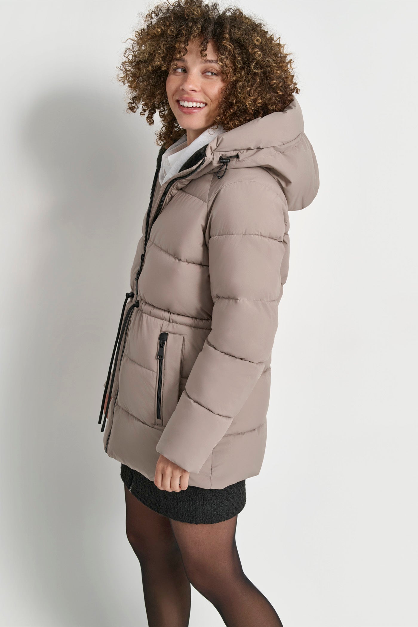 MID LENGTH LUSH PUFFER JACKET VIEW 3