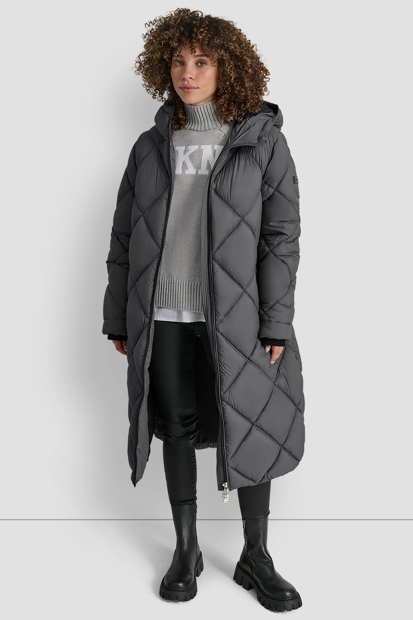 TITAN SILKY LONG QUILTED PARKA, FRONT VIEW | WOMENS COATS & JACKETS