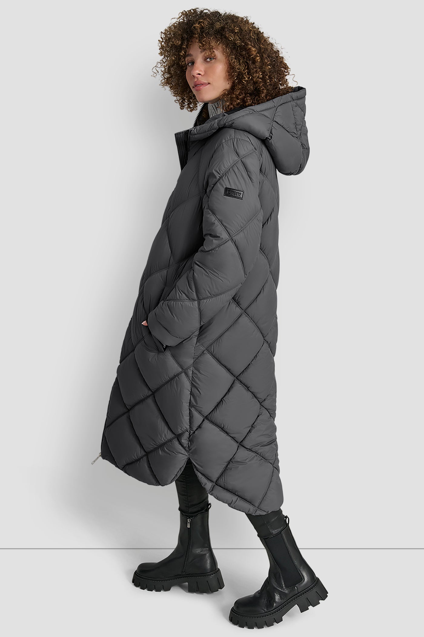 SILKY LONG QUILTED PARKA VIEW 3 | WOMENS COATS & JACKETS