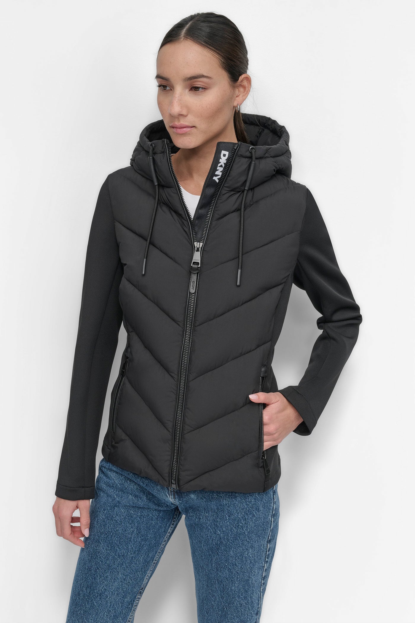 MIXED MEDIA LIGHT WEIGHT PUFFER VIEW 4