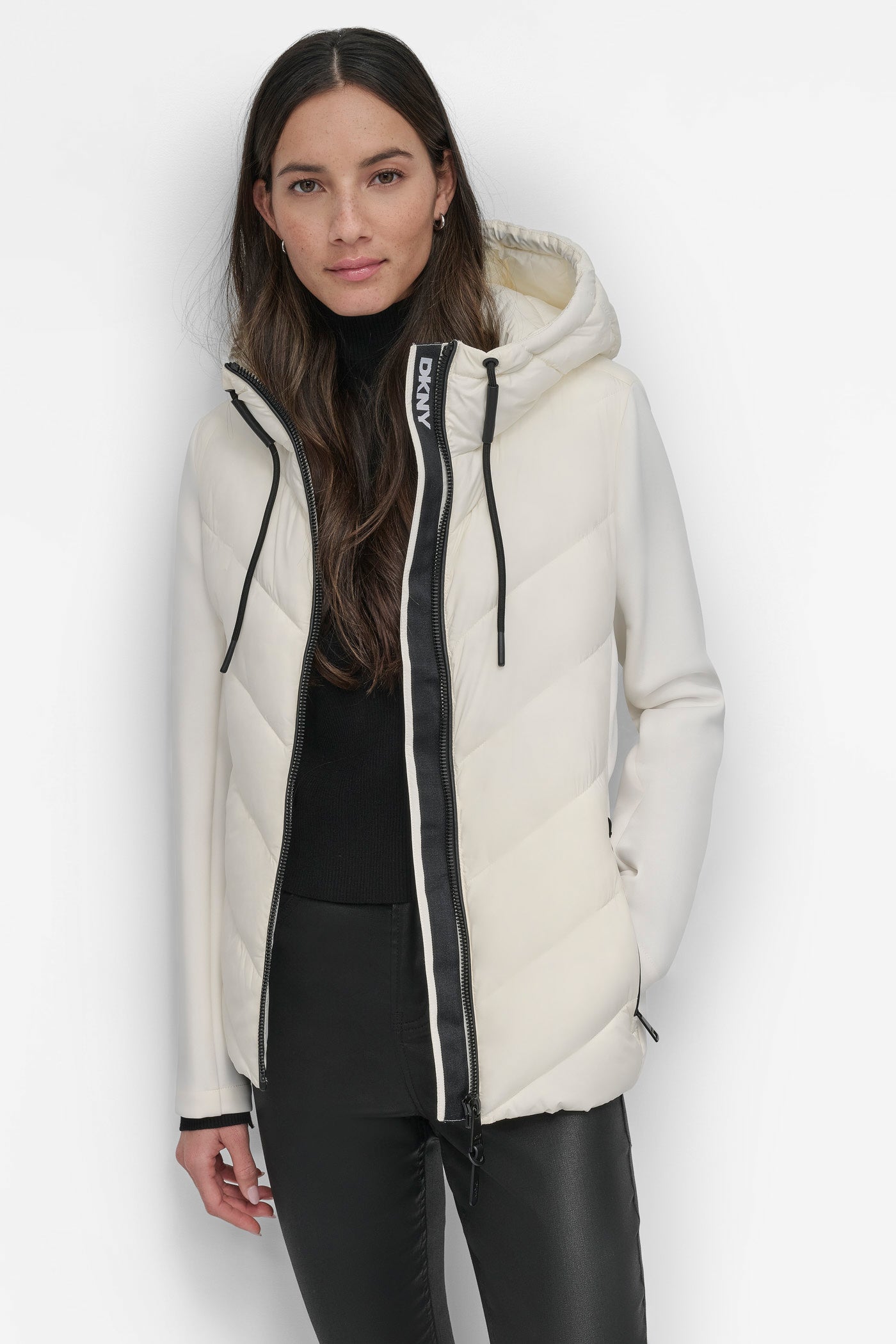 Pearl MIXED MEDIA LIGHT WEIGHT PUFFER, FRONT VIEW | Not Clearance or Preorder