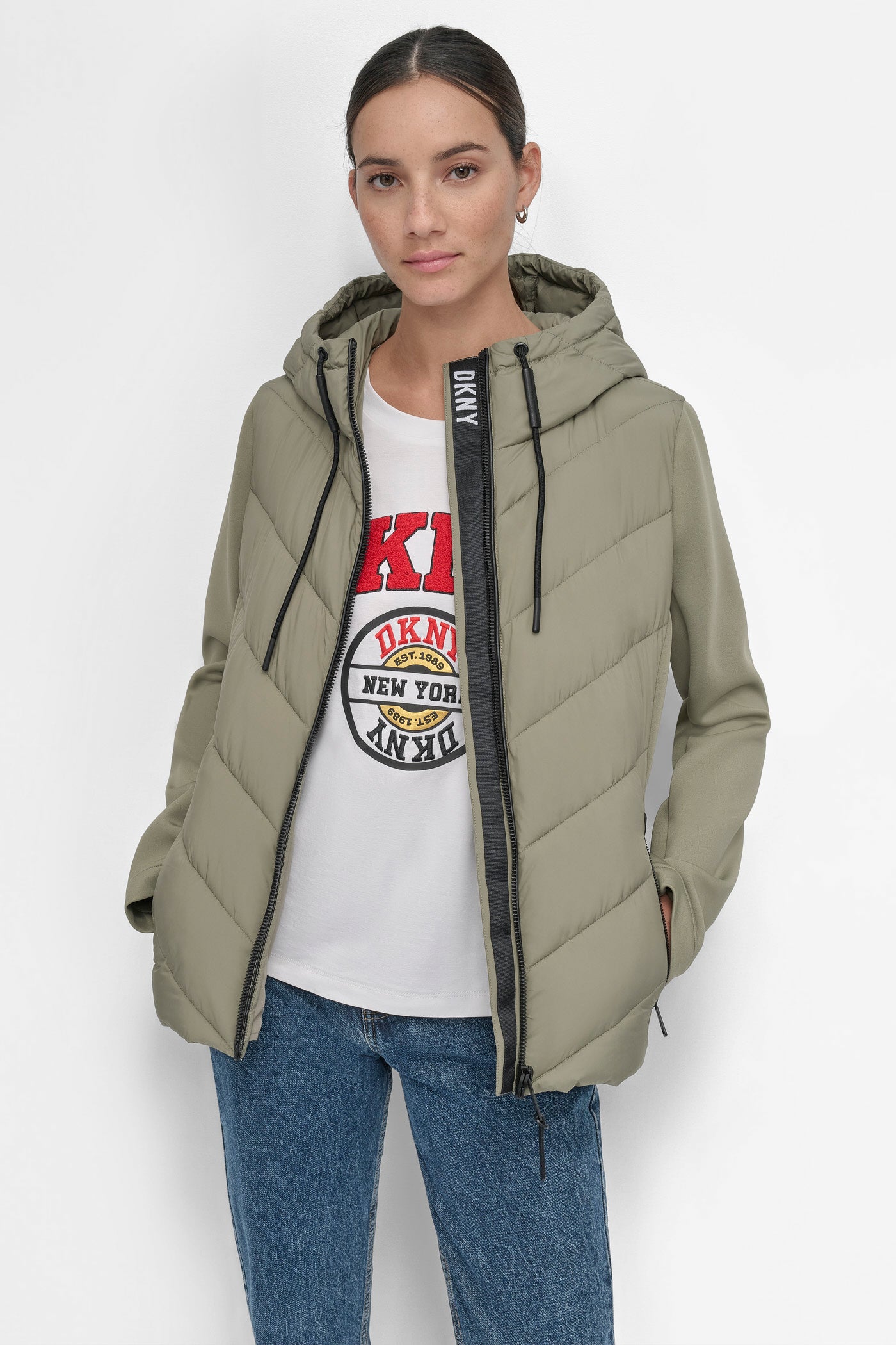MIXED MEDIA LIGHT WEIGHT PUFFER VIEW 4 | Not Clearance or Preorder